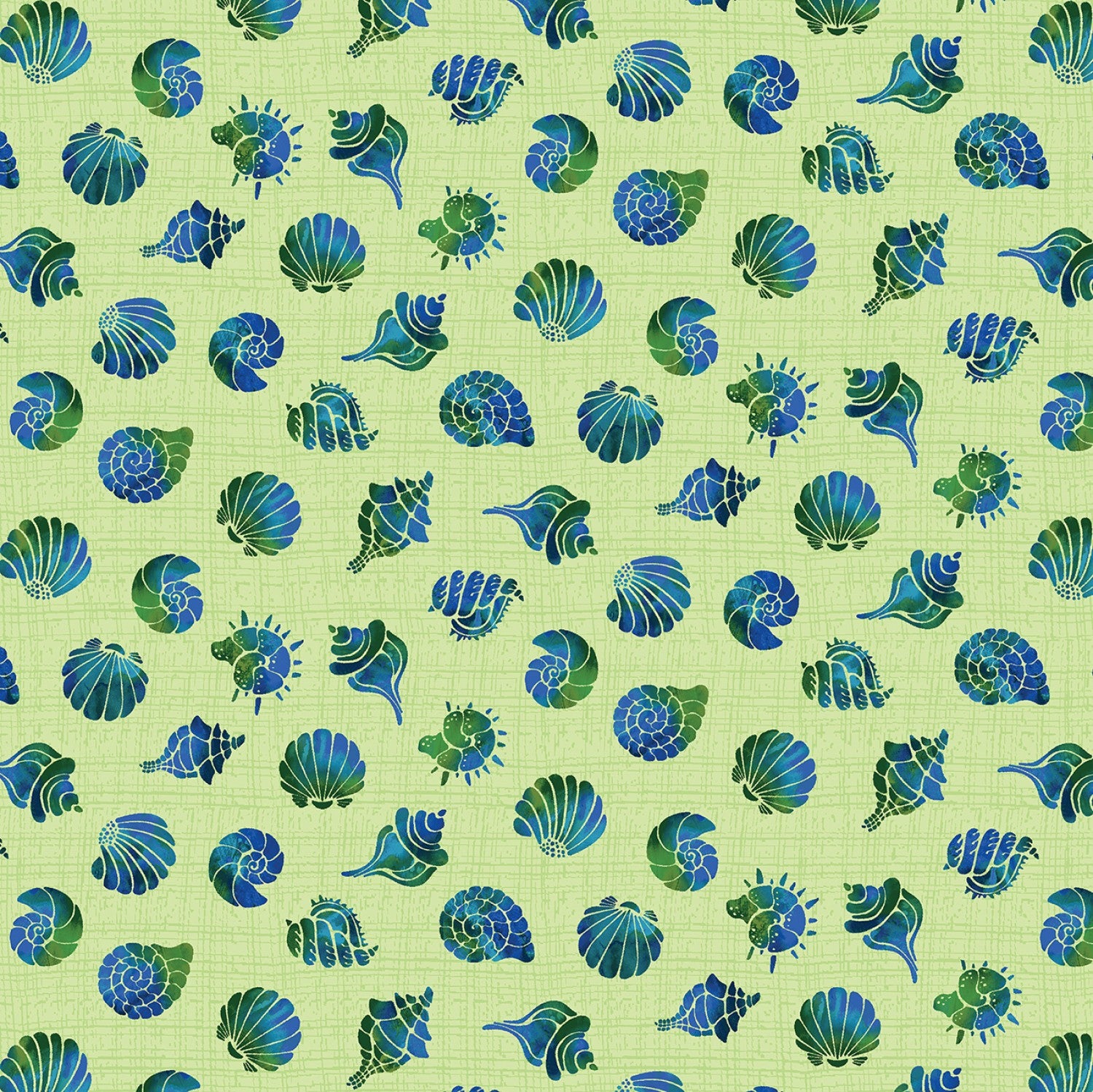 Benartex ~ ATLANTIS (Mythical Mermaids) ~ SHELLS, Turquoise or Lime ~ Sold by the 1/2 Yard