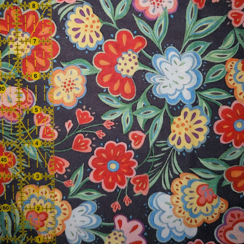 Springs Creative ~ Calico Red ~ FLORAL ~ (Licensed Print) ~ Multi ~ Sold by the 1/2 Yard