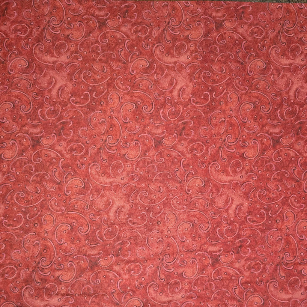 Springs Creative ~ Calico Red ~ SCROLL ~ (Licensed Print) ~ RED ~ Sold by the 1/2 Yard