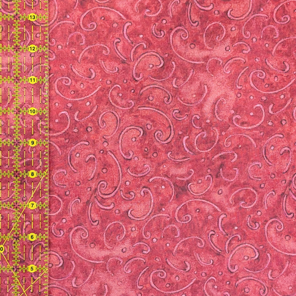 Springs Creative ~ Calico Red ~ SCROLL ~ (Licensed Print) ~ RED ~ Sold by the 1/2 Yard