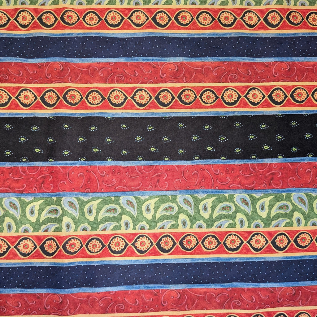 Springs Creative ~ Calico Red ~ STRIPE ~ (Licensed Print) ~ Multi ~ Sold by the 1/2 Yard