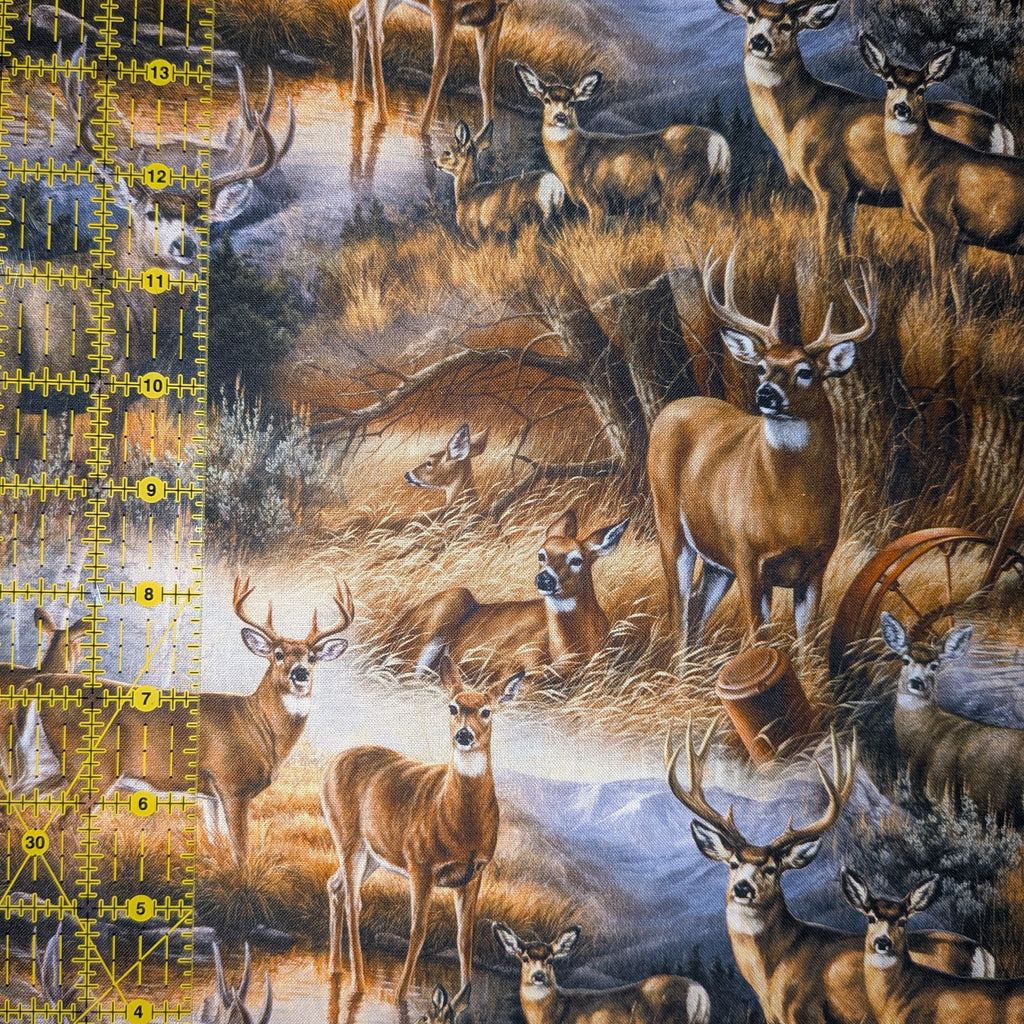 David Textiles ~ DEER GLANCE (Potpourri of Novelty) ~ Multi ~ Sold by the 1/2 Yard