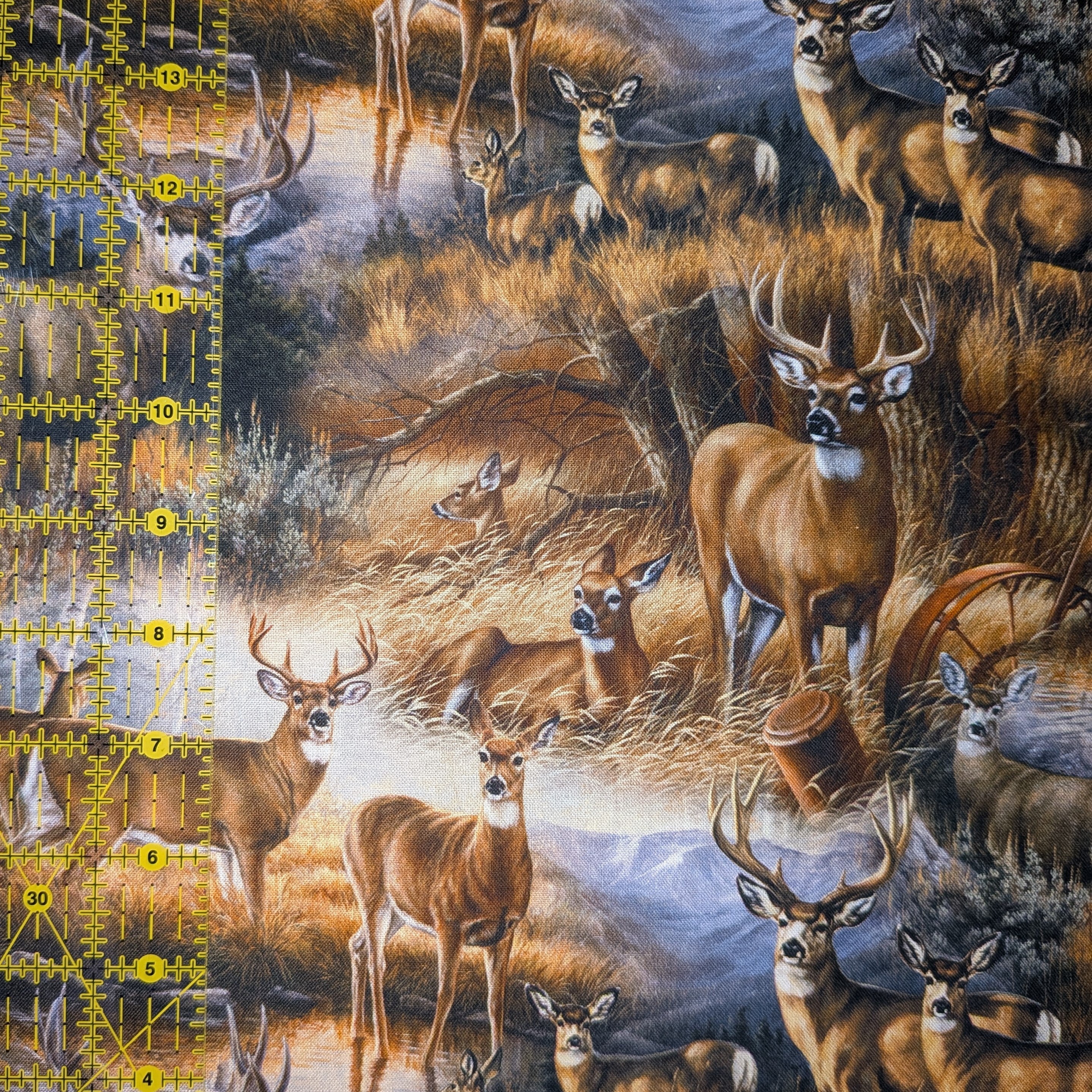 David Textiles ~ DEER GLANCE (Potpourri of Novelty) ~ Multi ~ Sold by the 1/2 Yard