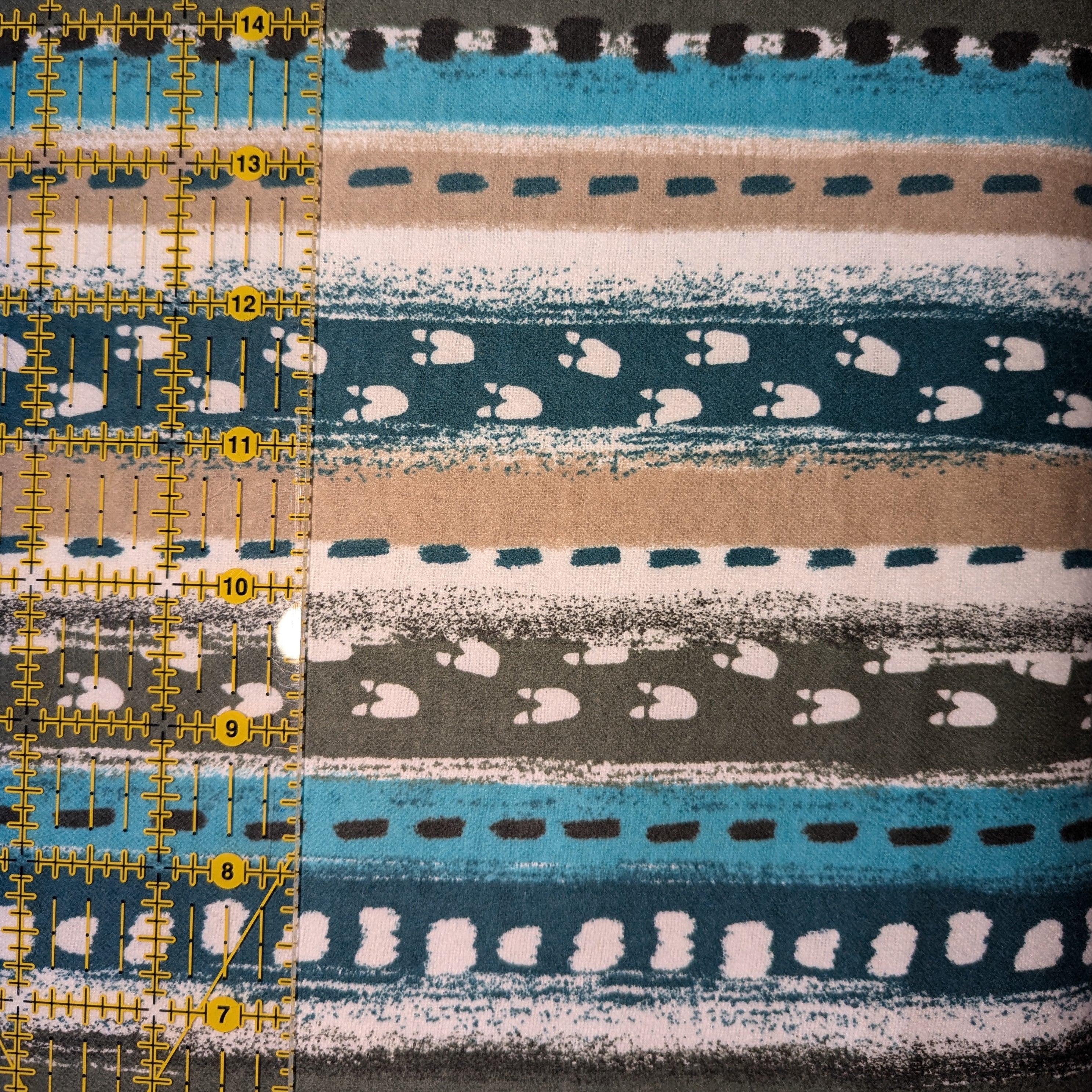 David Textiles ~ GOING DINO Stripe ~ FLANNEL ~ Multi~ Sold by the 1/2 Yard