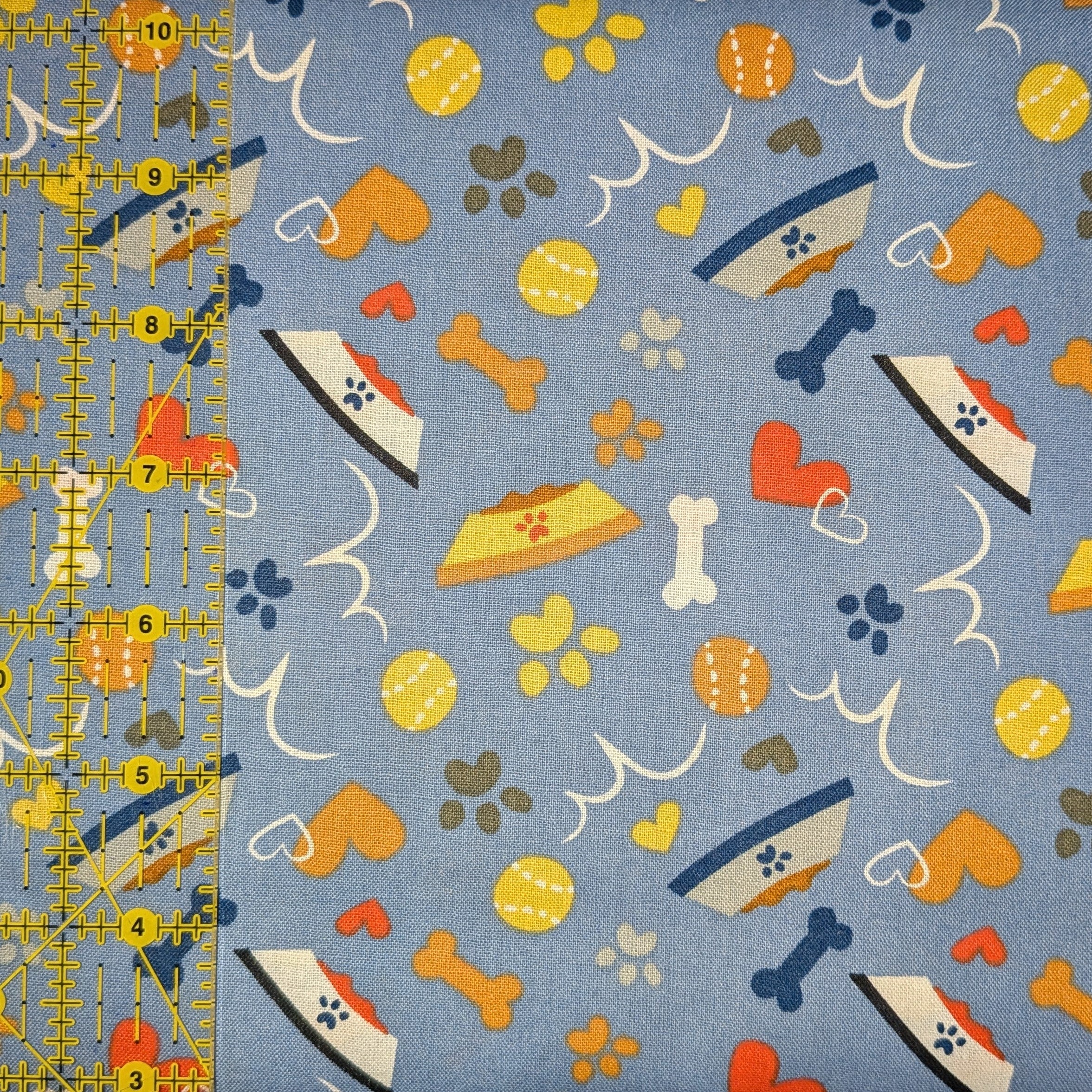 David Textiles ~ GOOD PUPPY PLAY (Potpourri of Novelty) ~ Lavender ~ Sold by the 1/2 Yard