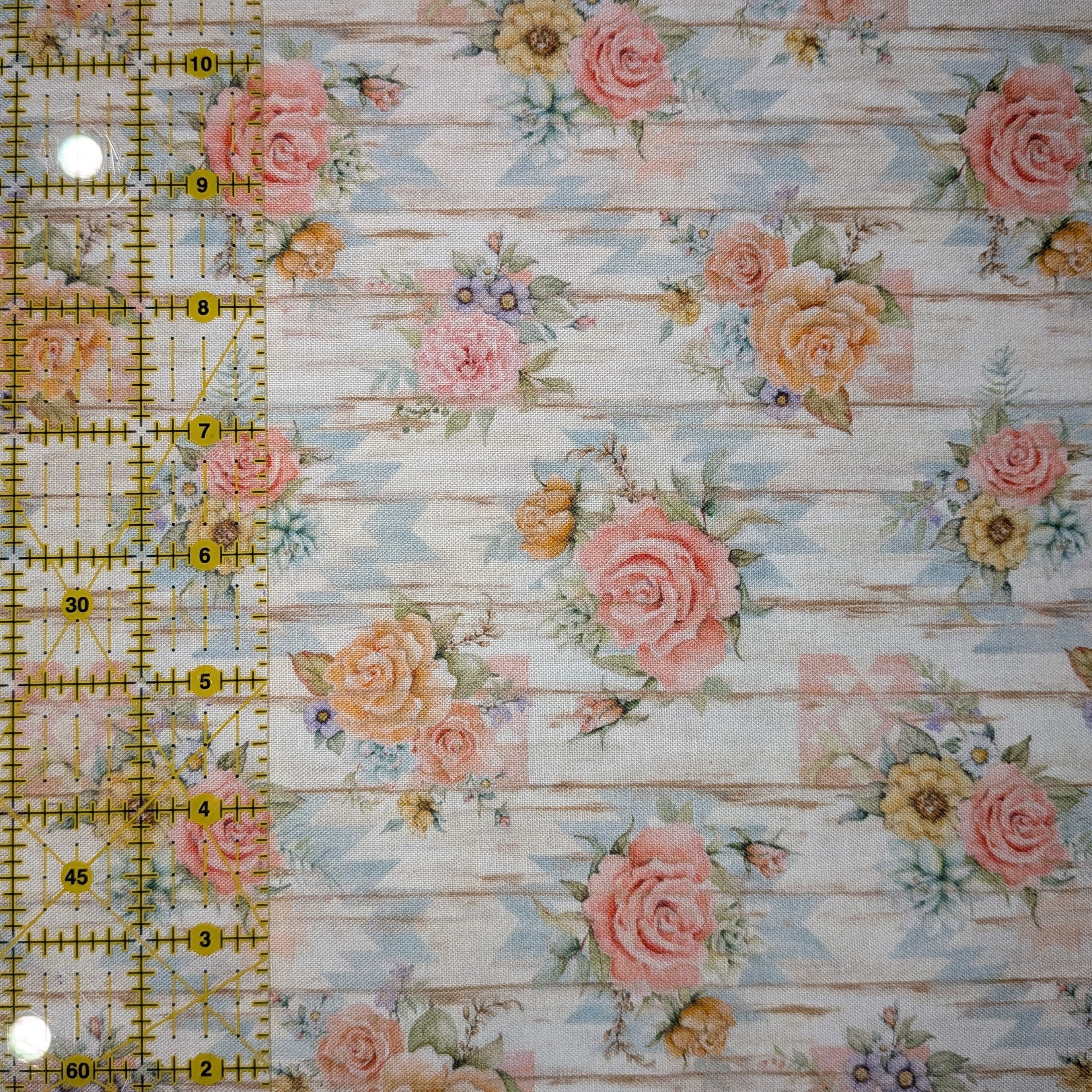 Springs Creative ~ Highland Ranch ~ COUNTRY ROSE ~ (Licensed Print) ~ Blue ~ Sold by the 1/2 Yard
