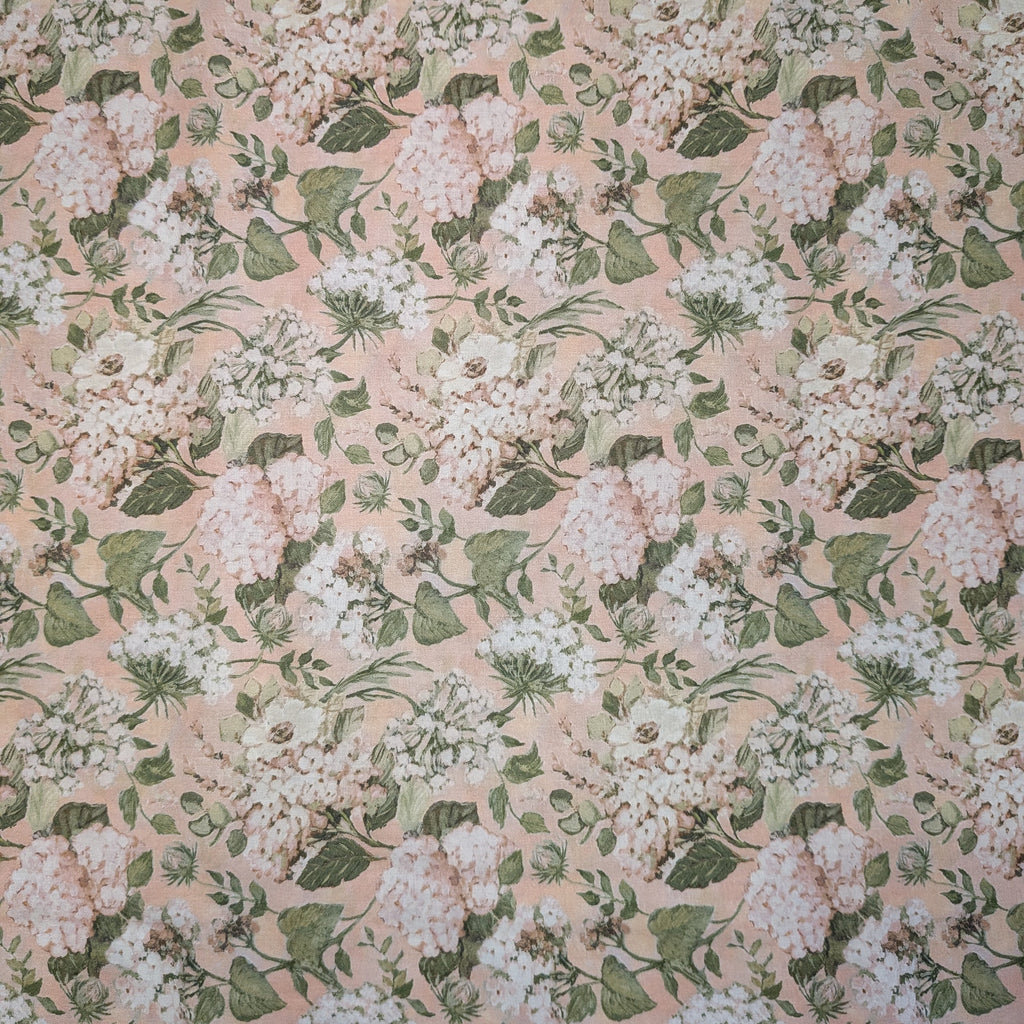 Springs Creative ~ Hydrangea ~ PACKED FLORAL ~ (Licensed Print) ~ Multi ~ Sold by the 1/2 Yard