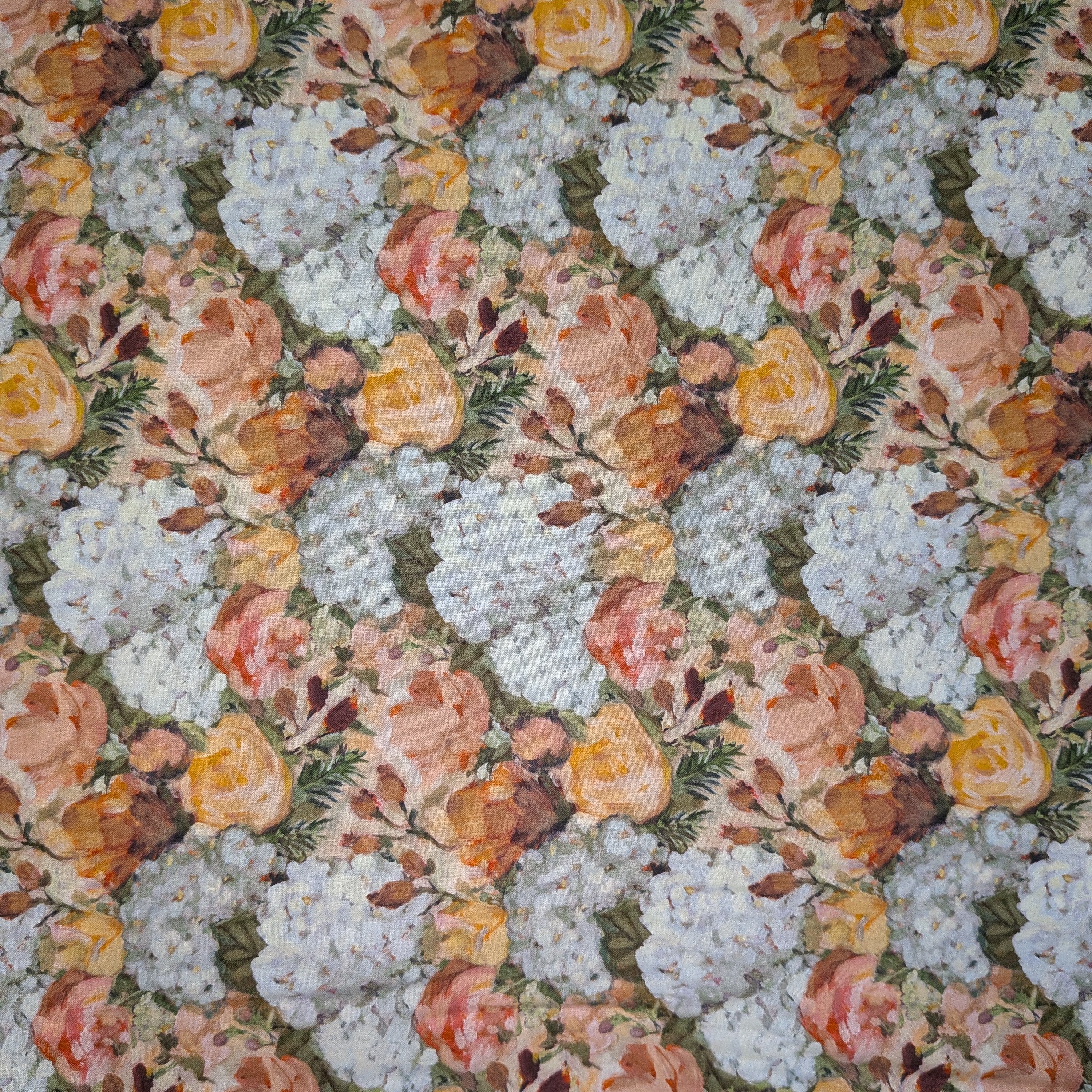 Springs Creative ~ Hydrangea ~ PACKED HYDRANGEA ~ (Licensed Print) ~ Multi ~ Sold by the 1/2 Yard