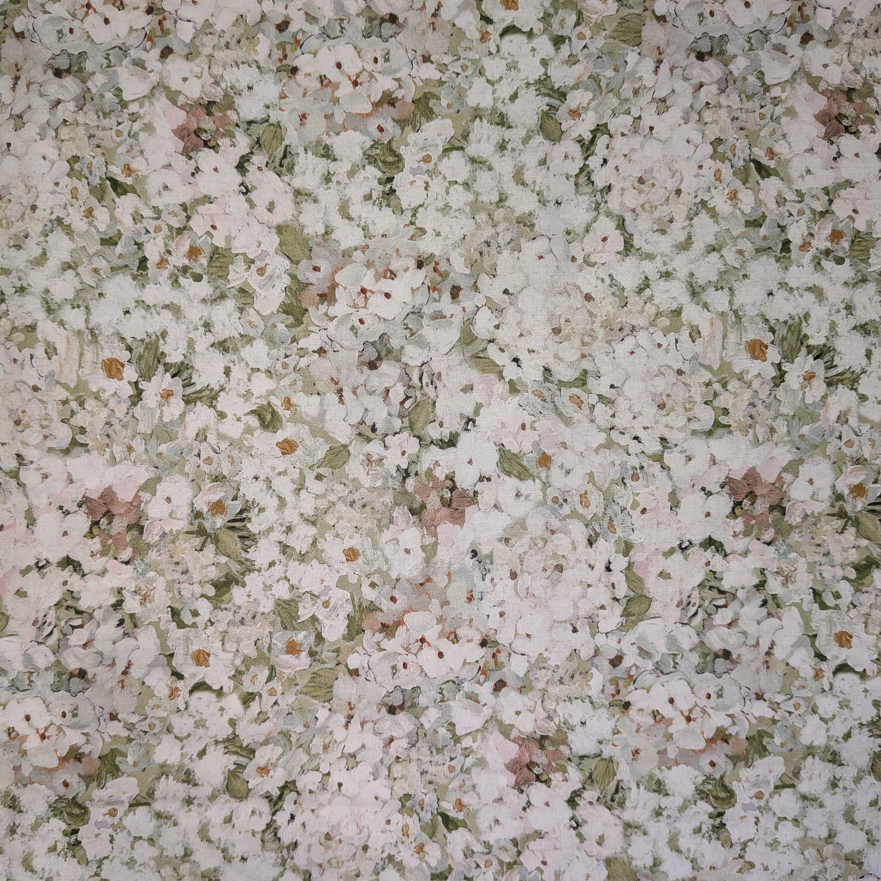 Springs Creative ~ Hydrangea ~ WHITE FLORAL ~ (Licensed Print) ~ Green and White ~ Sold by the 1/2 Yard