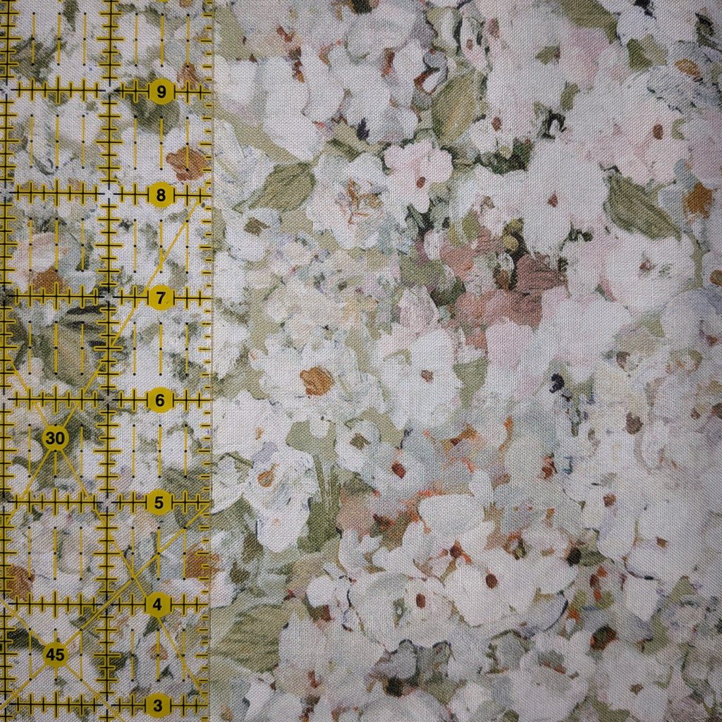 Springs Creative ~ Hydrangea ~ WHITE FLORAL ~ (Licensed Print) ~ Green and White ~ Sold by the 1/2 Yard