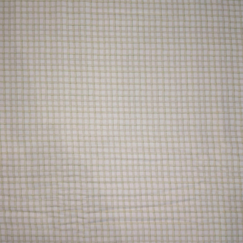 Springs Creative ~ Mushrooms ~ PLAID ~ (Licensed Print) ~ Green and White ~ Sold by the 1/2 Yard