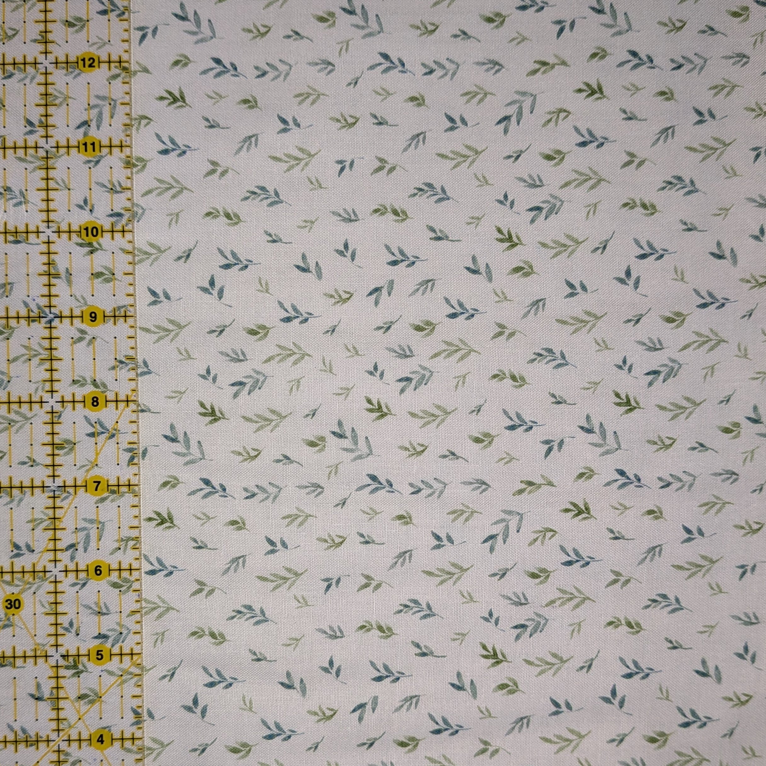 Springs Creative ~ Mushrooms ~ TINY LEAVES ~ (Licensed Print) ~ White ~ Sold by the 1/2 Yard