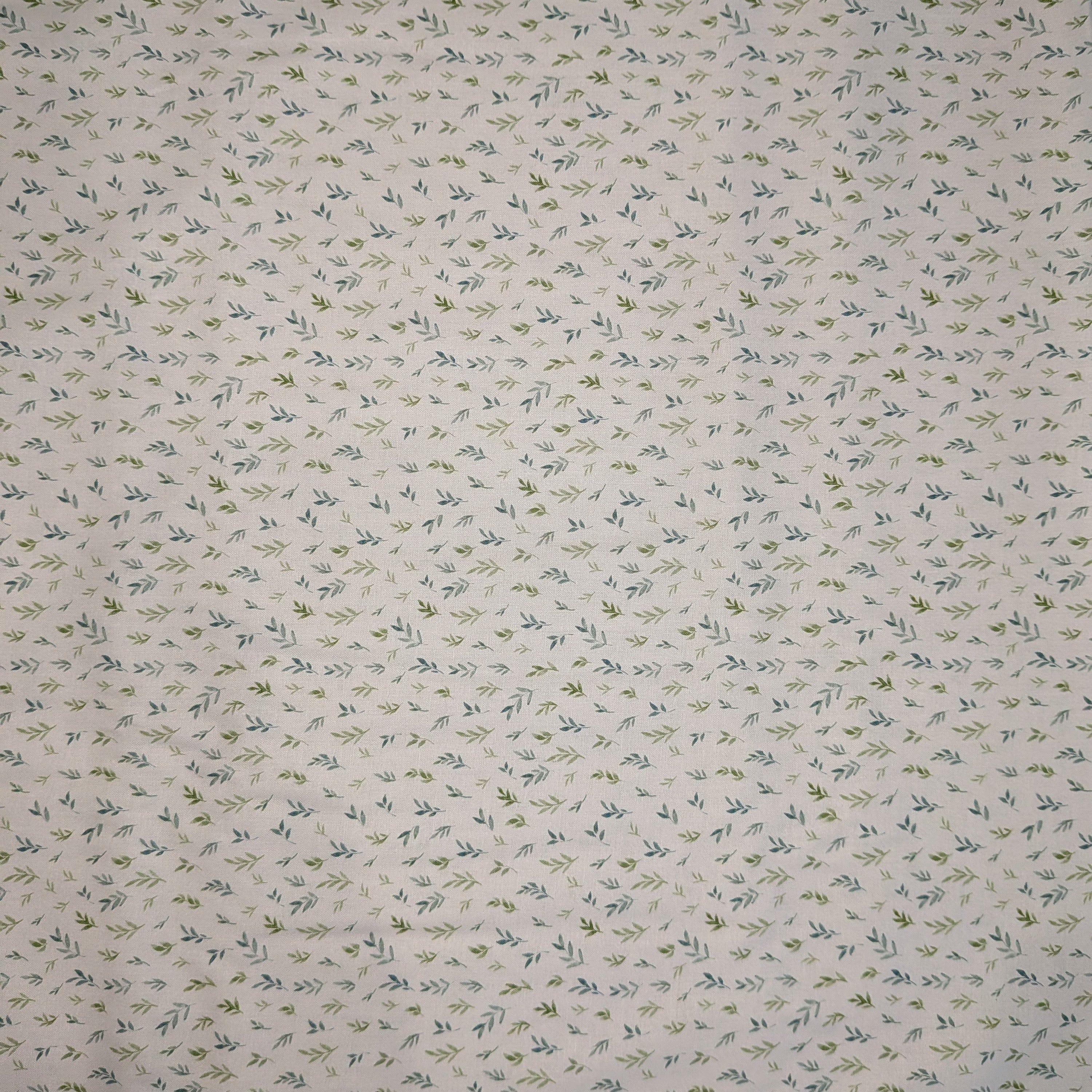 Springs Creative ~ Mushrooms ~ TINY LEAVES ~ (Licensed Print) ~ White ~ Sold by the 1/2 Yard