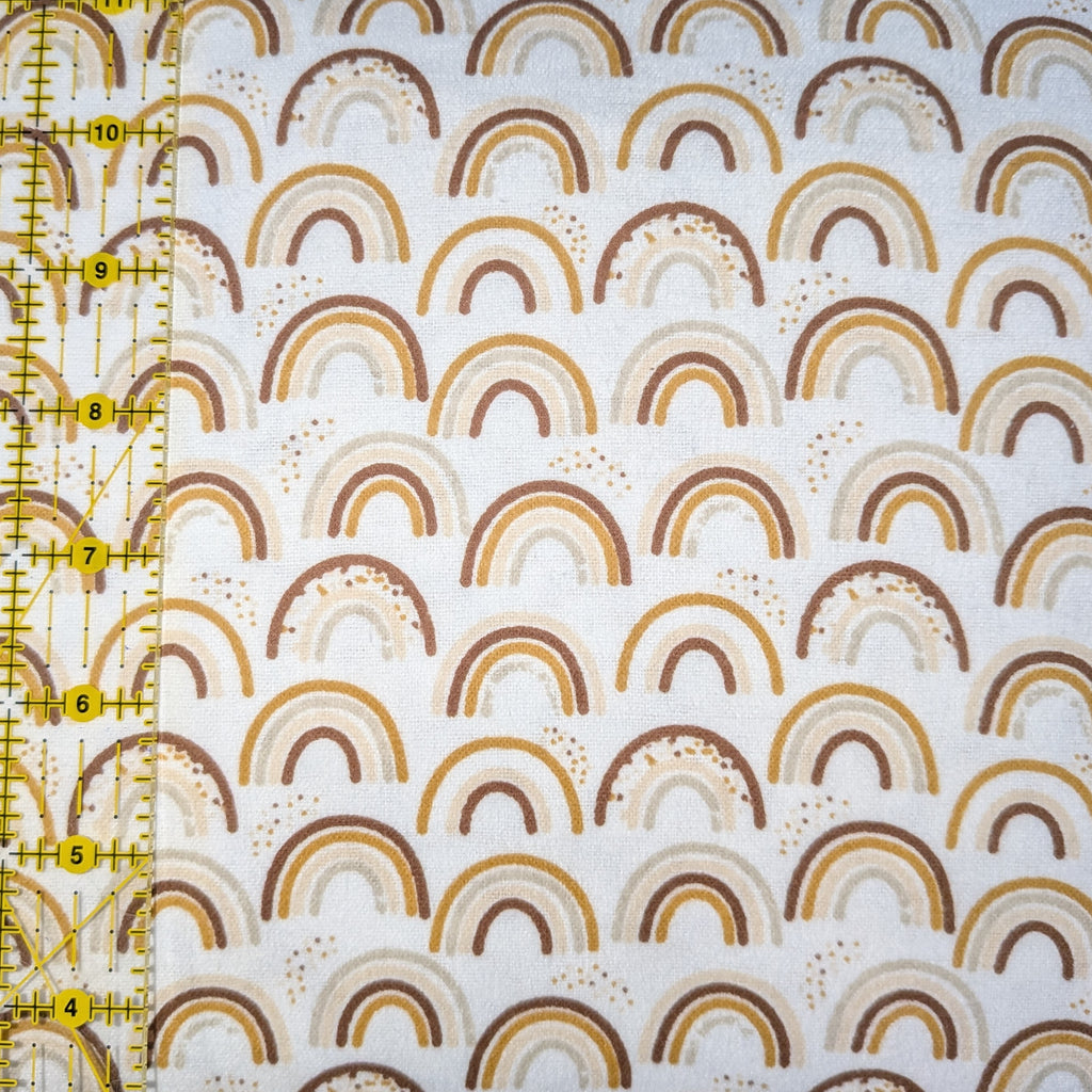 Camelot Fabrics ~ NEUTRAL RAINBOWS ~ FLANNEL ~ White, Beige, Taupe, and Brown ~ Sold by the 1/2 Yard