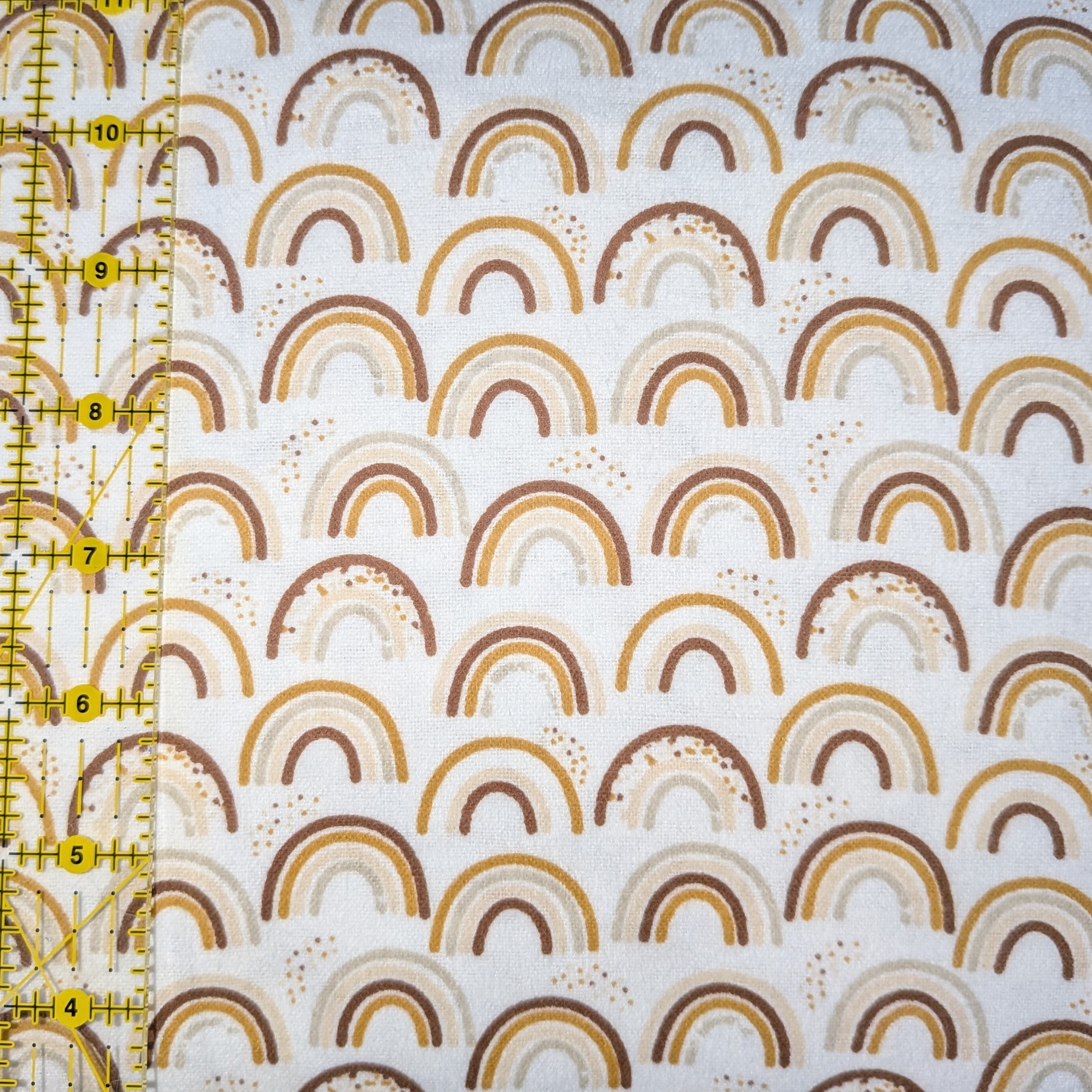 Camelot Fabrics ~ NEUTRAL RAINBOWS ~ FLANNEL ~ White, Beige, Taupe, and Brown ~ Sold by the 1/2 Yard