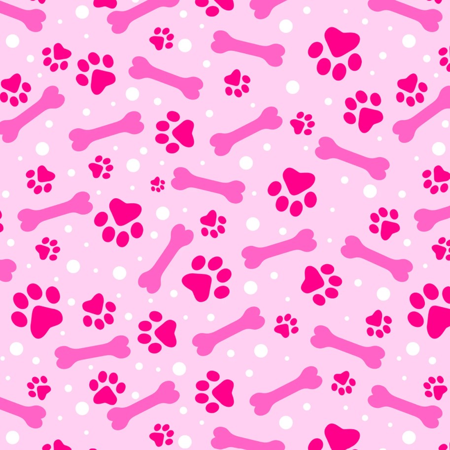David Textiles ~ PAWS AND BONES (Potpourri of Novelty) ~ Blue, Green, or Pink ~ Sold by the 1/2 Yard