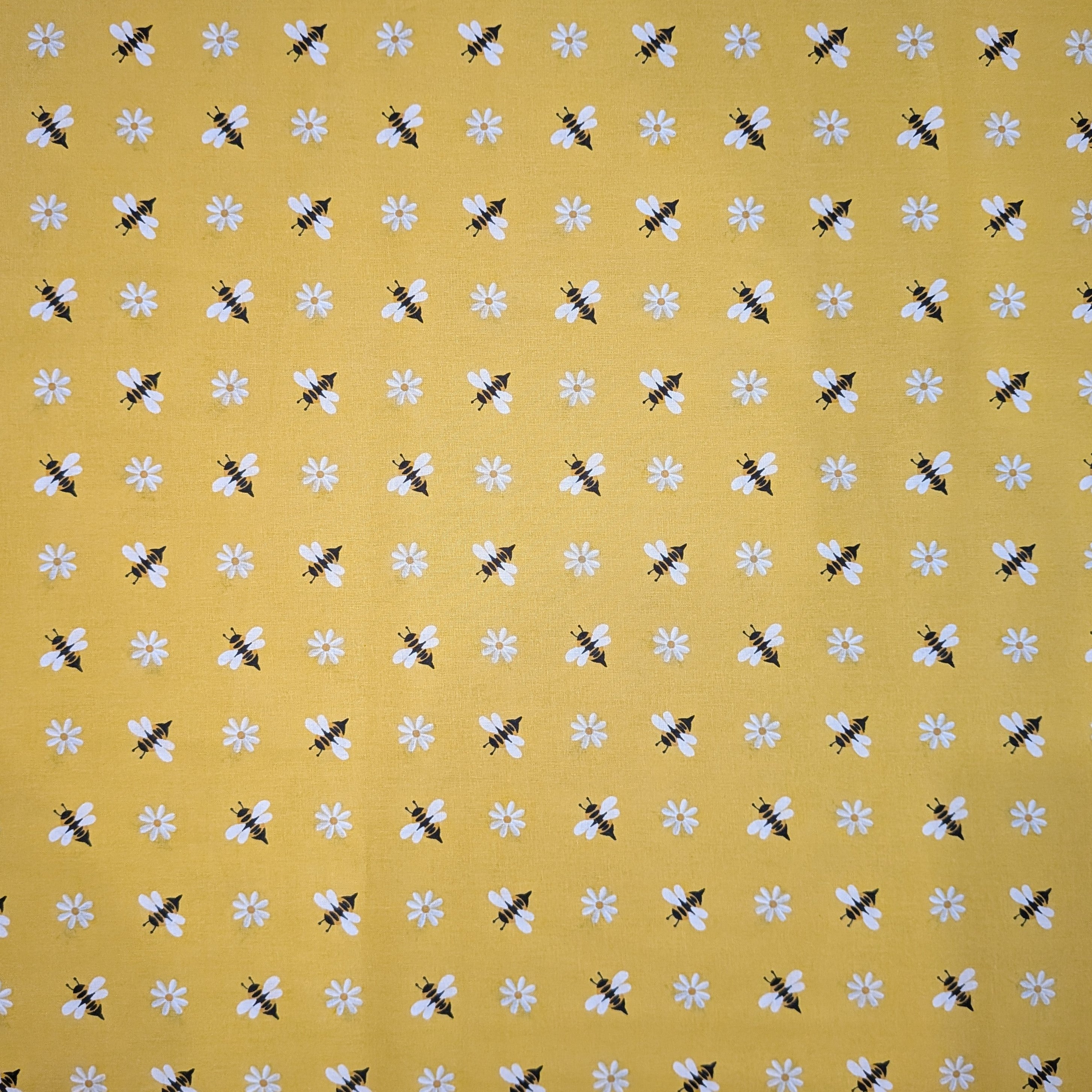 David Textiles ~ SIMPLE BEES (Potpourri of Novelty) ~ Yellow ~ Sold by the 1/2 Yard