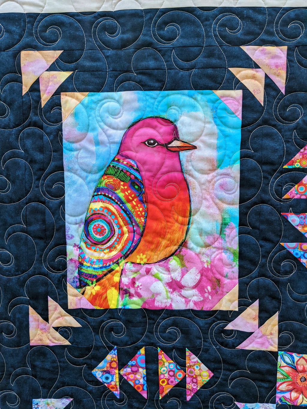 NEW ~ Songbird Serenade Wall-hanging with Rod Placket ~ P&B Textiles ~ Machine Quilted ~ Finished