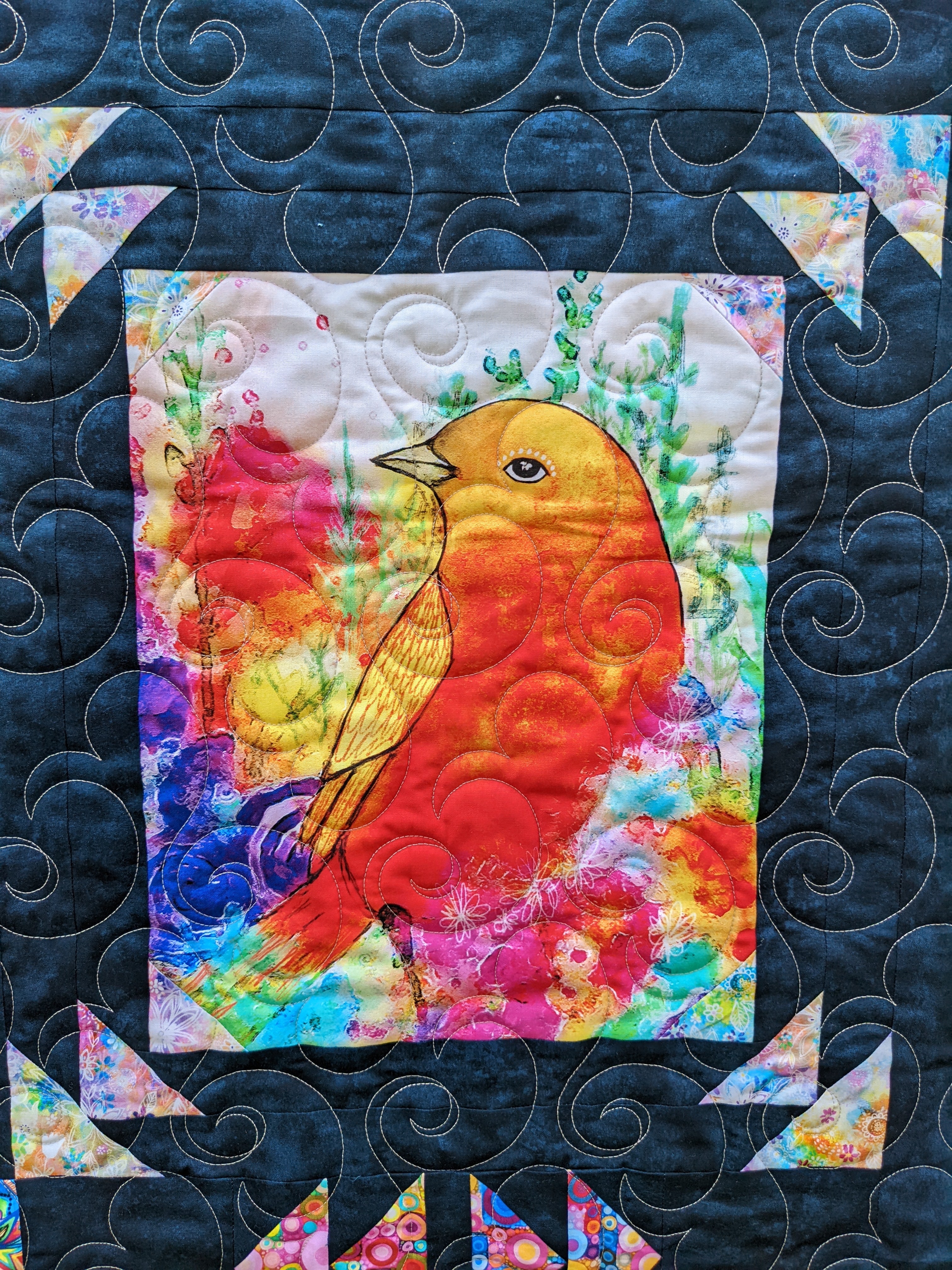 NEW ~ Songbird Serenade Wall-hanging with Rod Placket ~ P&B Textiles ~ Machine Quilted ~ Finished