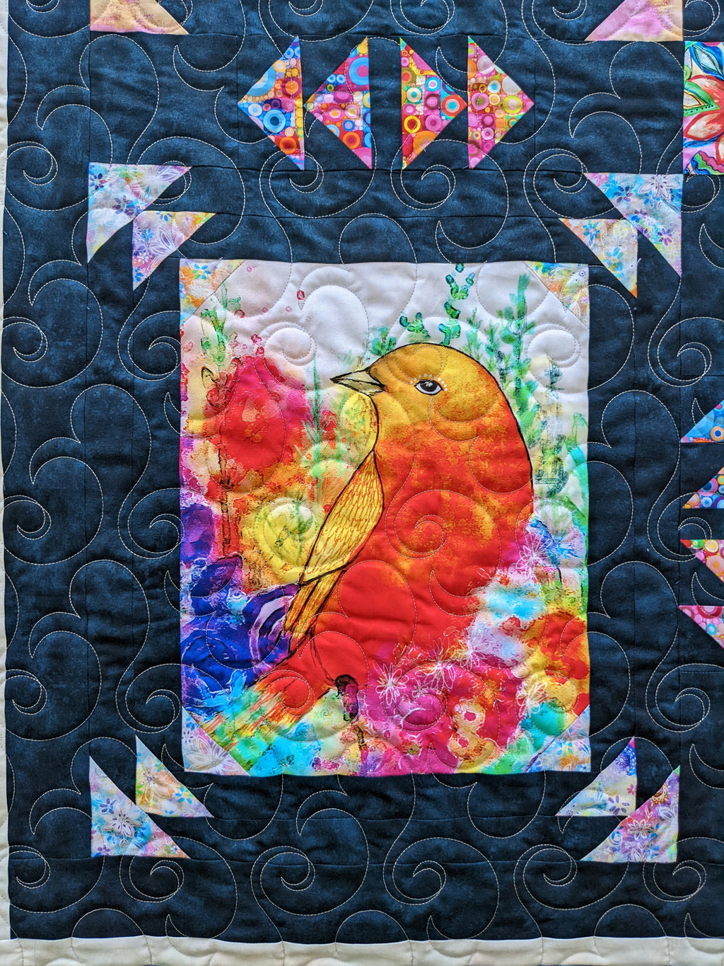 NEW ~ Songbird Serenade Wall-hanging with Rod Placket ~ P&B Textiles ~ Machine Quilted ~ Finished