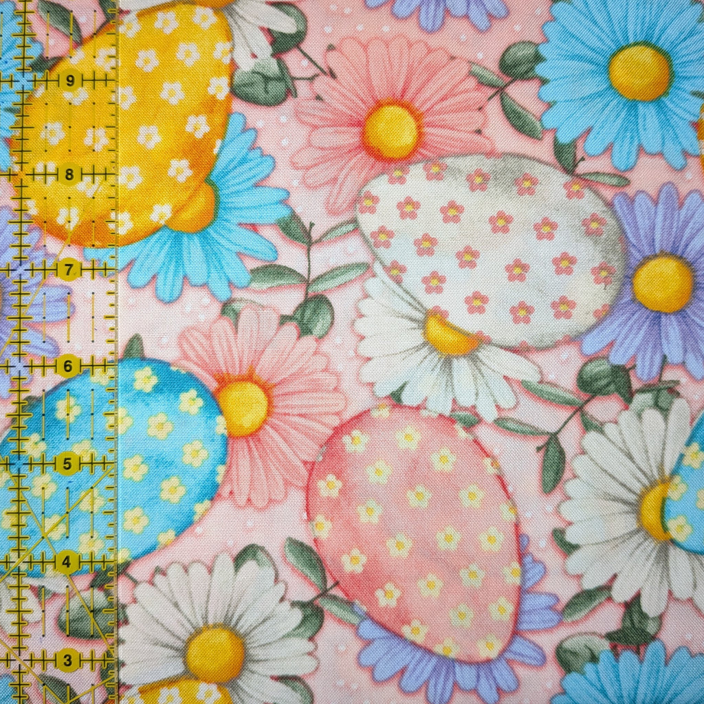 David Textiles ~ SPRING EGGS (Sweet Spring) ~ Pink ~ Sold by the 1/2 Yard