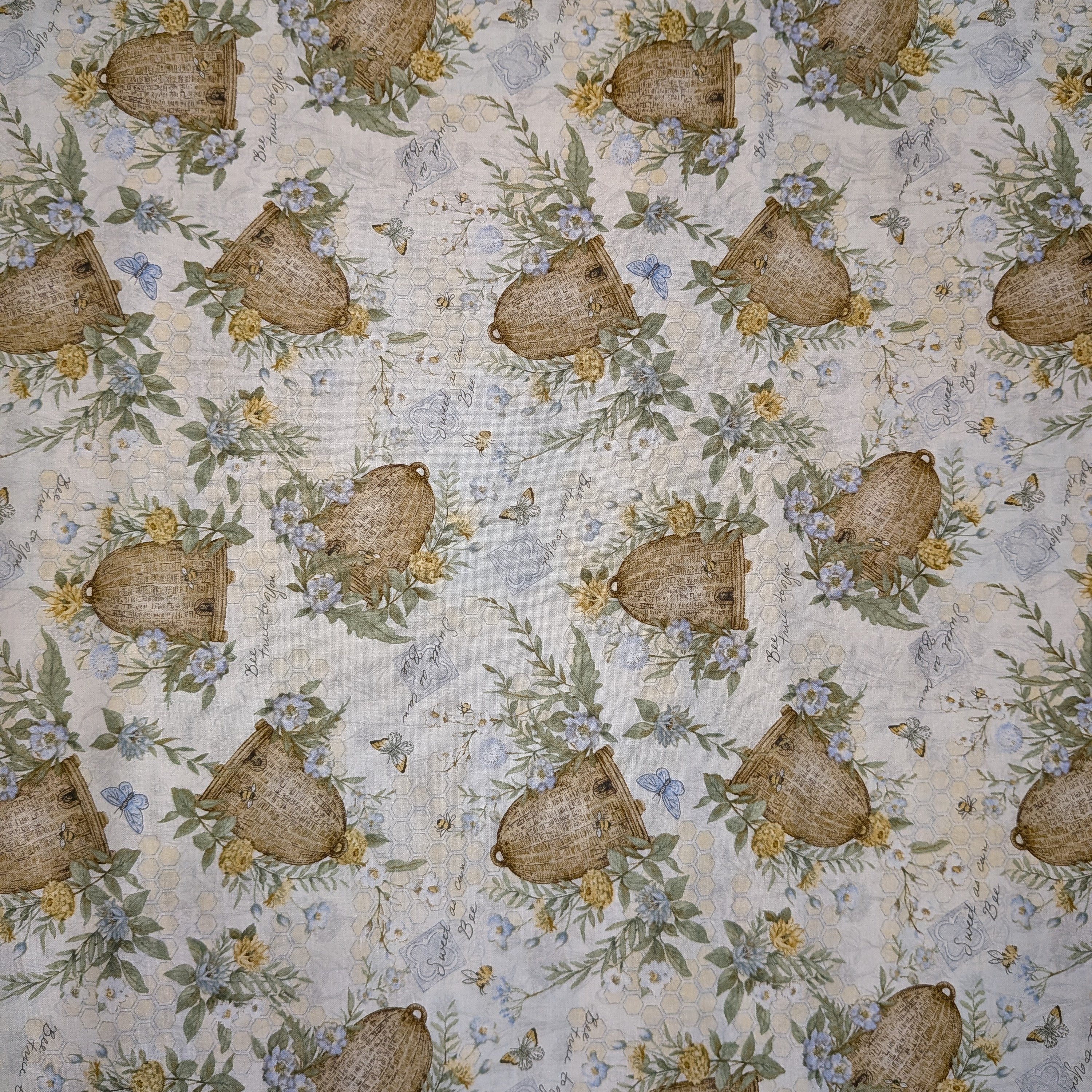 Springs Creative ~ Sweet As Can Bee ~ TOSSED HIVES ~ (Licensed Print) ~ Multi ~ Sold by the 1/2 Yard