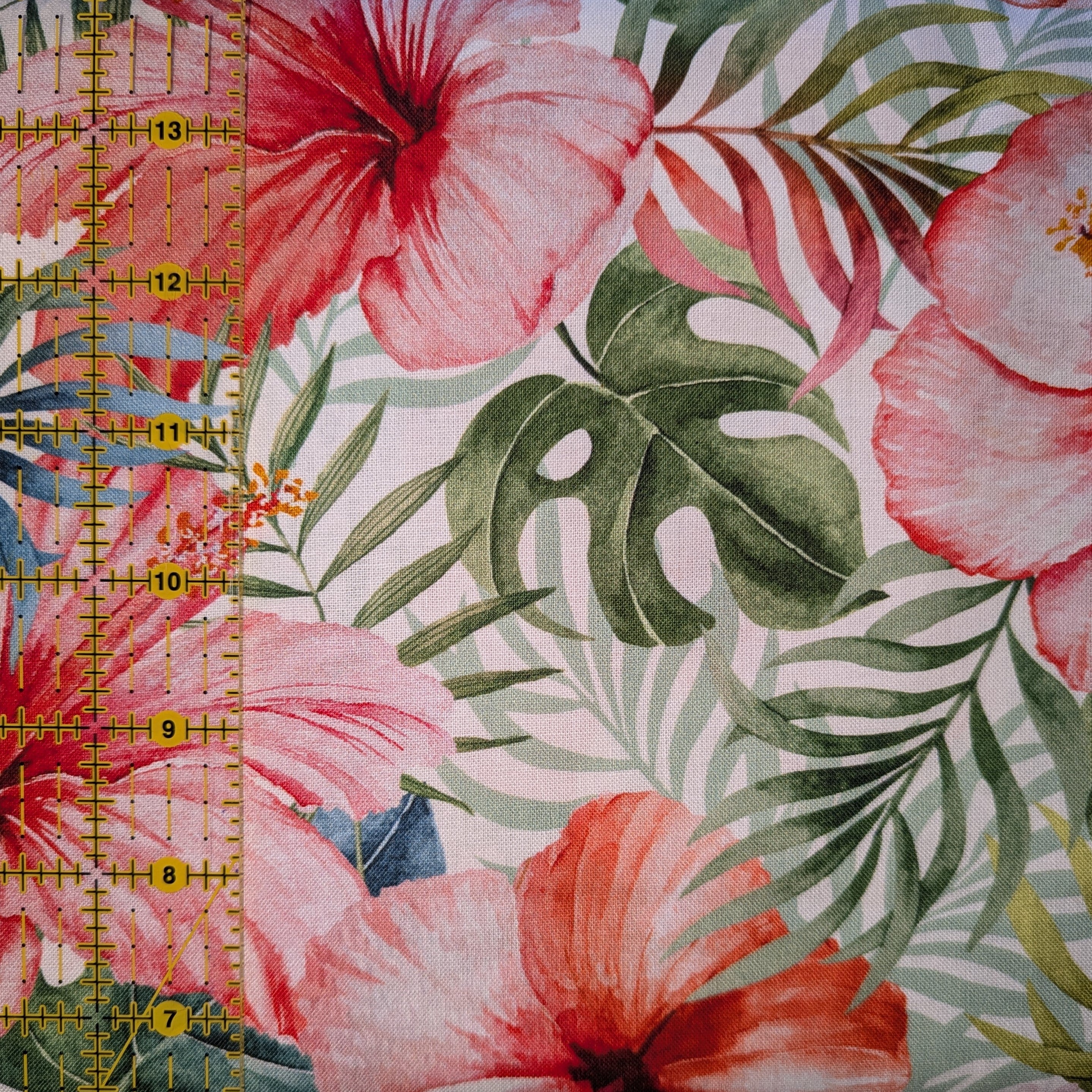 David Textiles ~ TROPICAL BLUSH FLORAL (Potpourri of Novelty) ~ Multi ~ Sold by the 1/2 Yard