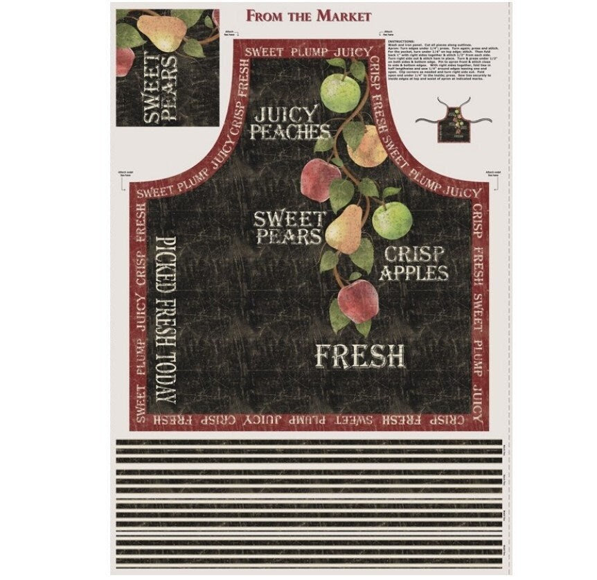 Wilmington Prints ~ FROM THE MARKET ~ 30" Apron Panel