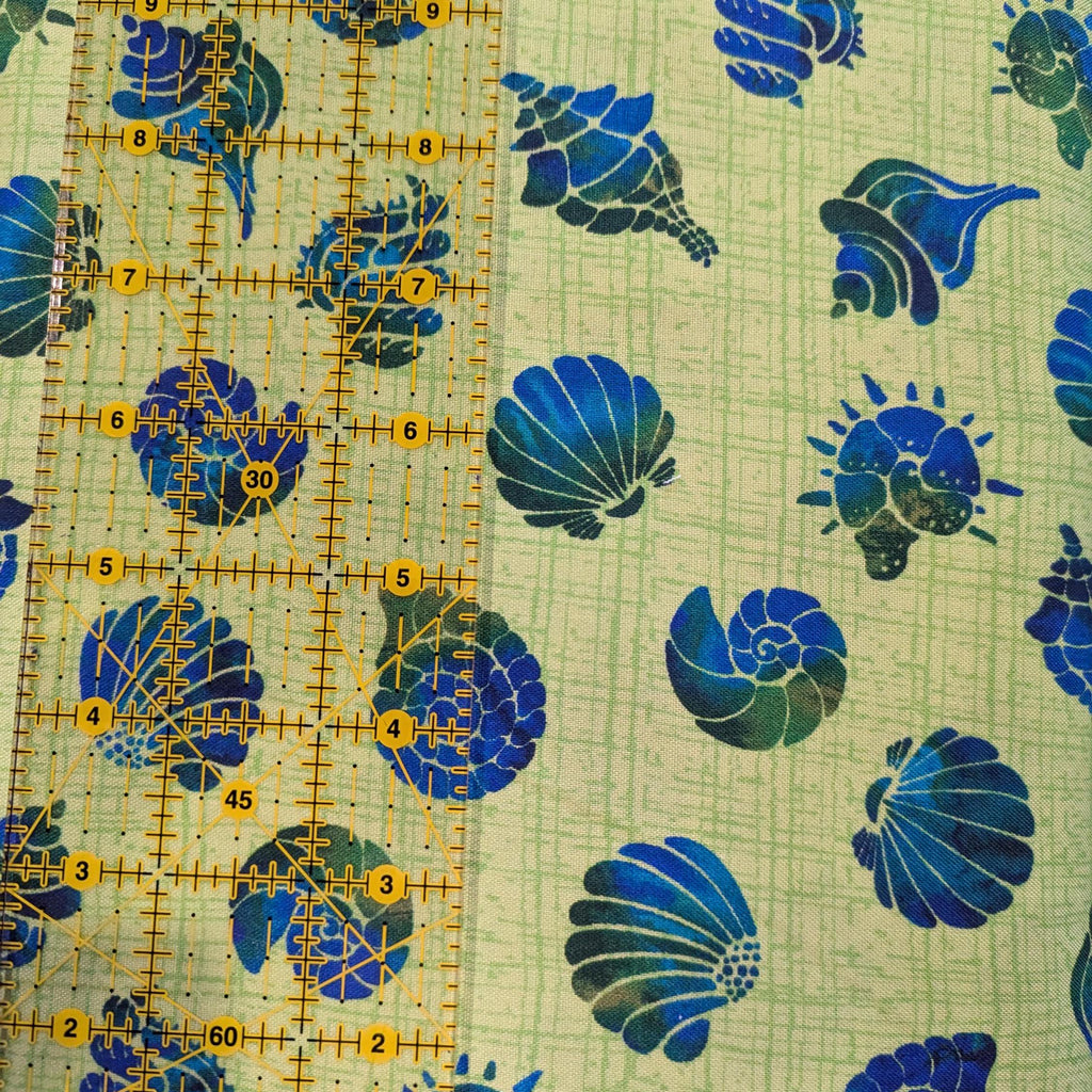 Benartex ~ ATLANTIS (Mythical Mermaids) ~ SHELLS, Turquoise or Lime ~ Sold by the 1/2 Yard