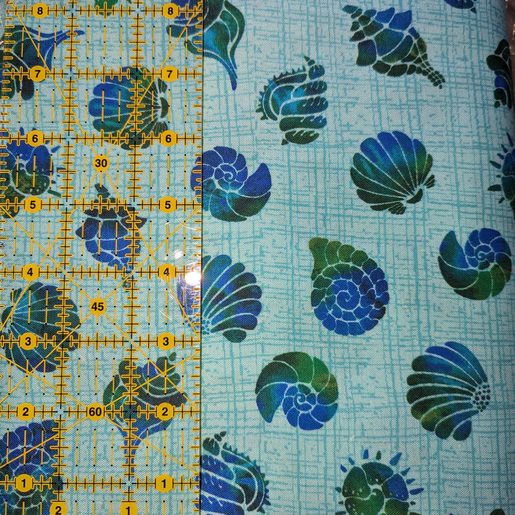 Benartex ~ ATLANTIS (Mythical Mermaids) ~ SHELLS, Turquoise or Lime ~ Sold by the 1/2 Yard