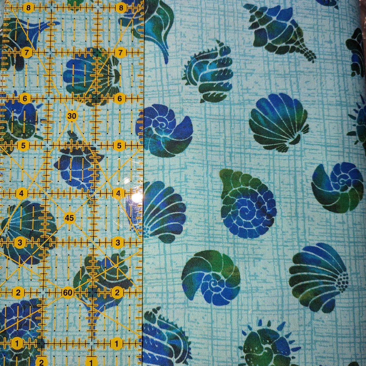 Benartex ~ ATLANTIS (Mythical Mermaids) ~ SHELLS, Turquoise or Lime ~ Sold by the 1/2 Yard