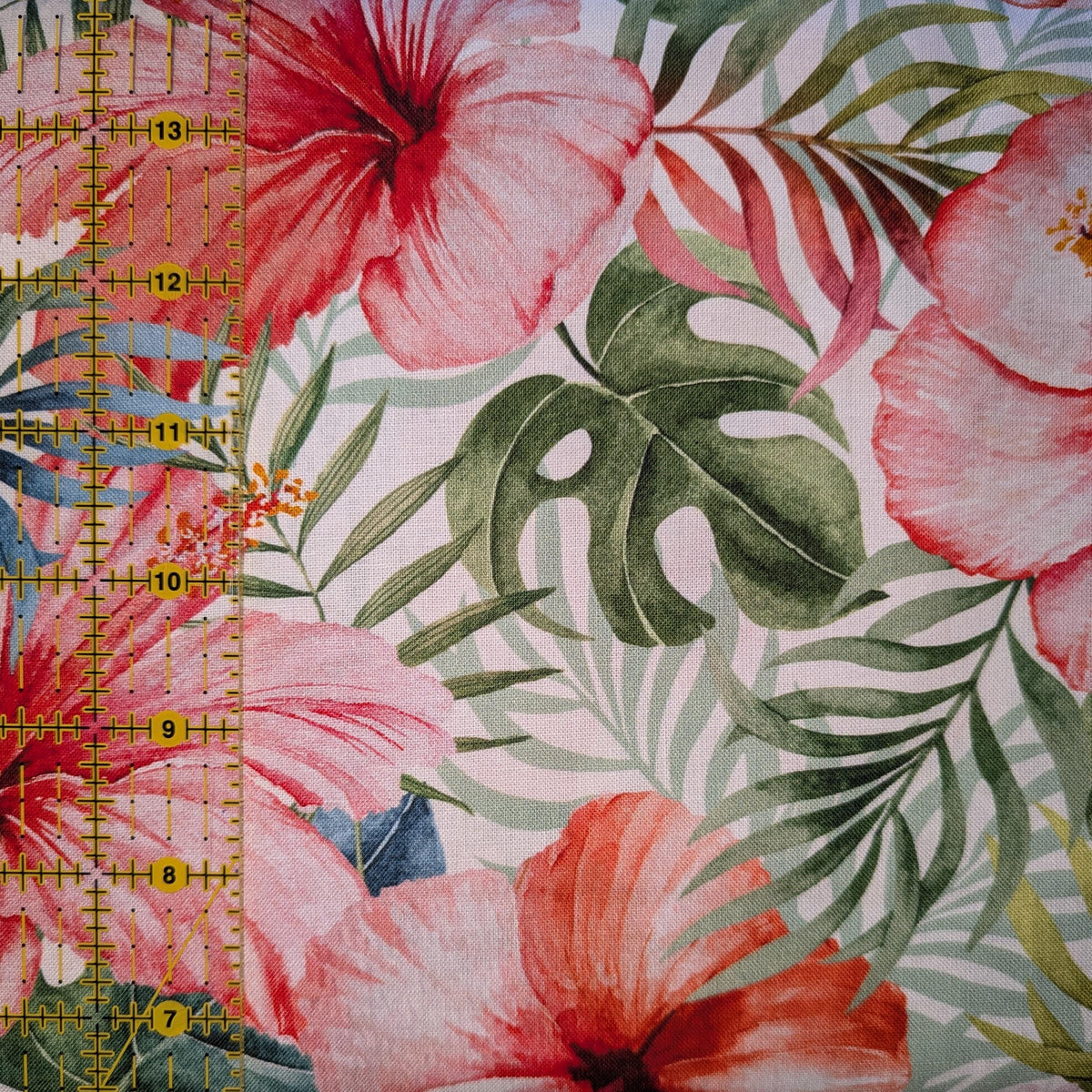David Textiles ~ TROPICAL BLUSH FLORAL (Potpourri of Novelty) ~ Multi ~ Sold by the 1/2 Yard
