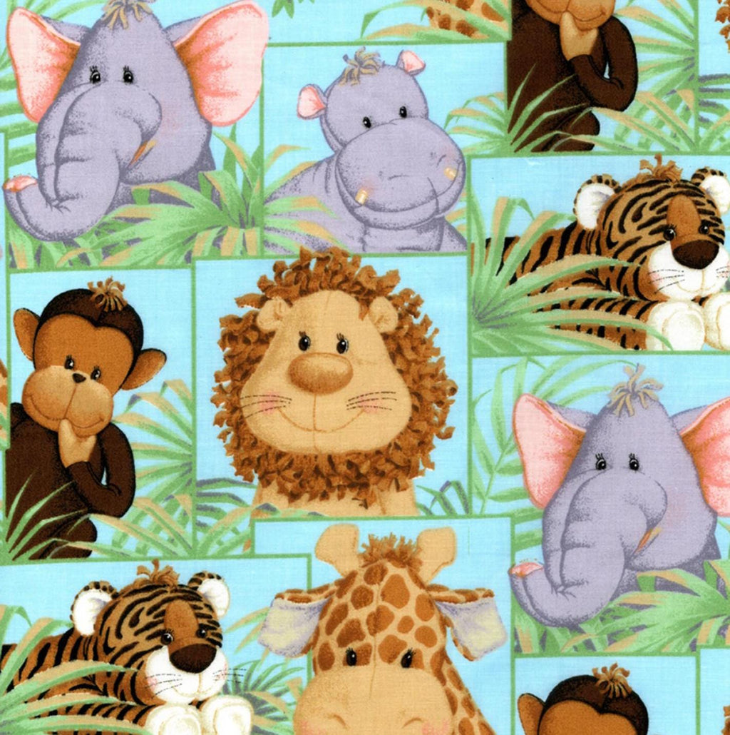 Fabric Traditions ~ JUNGLE BABIES ~ Multi ~ Sold by the 1/2 Yard