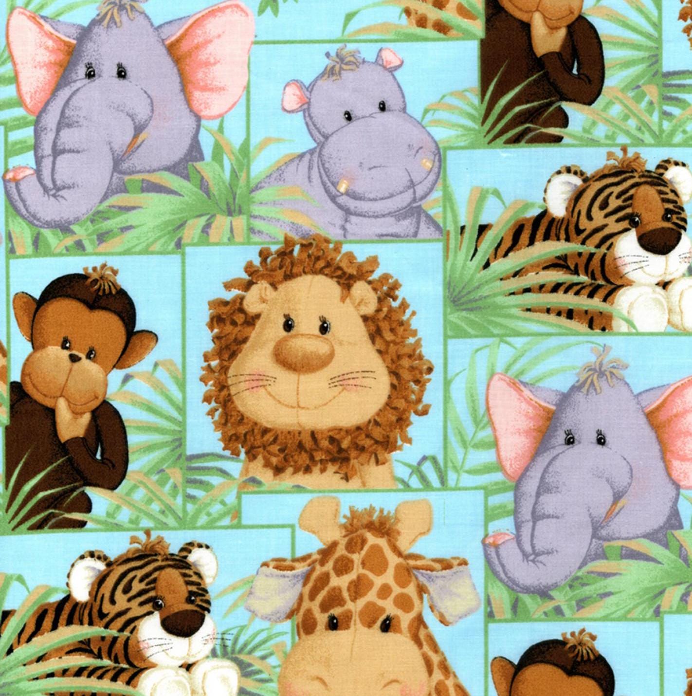 Fabric Traditions ~ JUNGLE BABIES ~ Multi ~ Sold by the 1/2 Yard