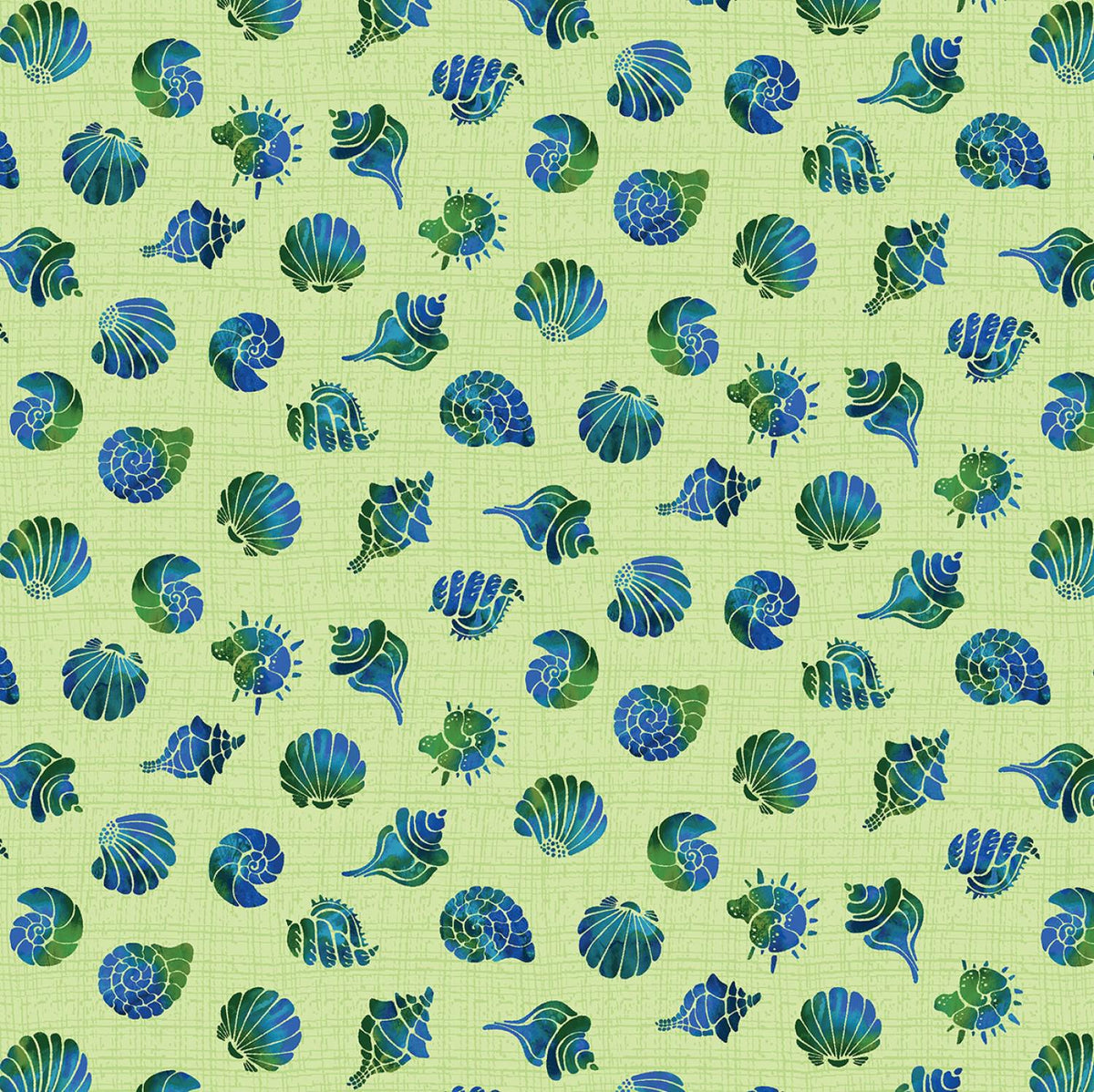 Benartex ~ ATLANTIS (Mythical Mermaids) ~ SHELLS, Turquoise or Lime ~ Sold by the 1/2 Yard