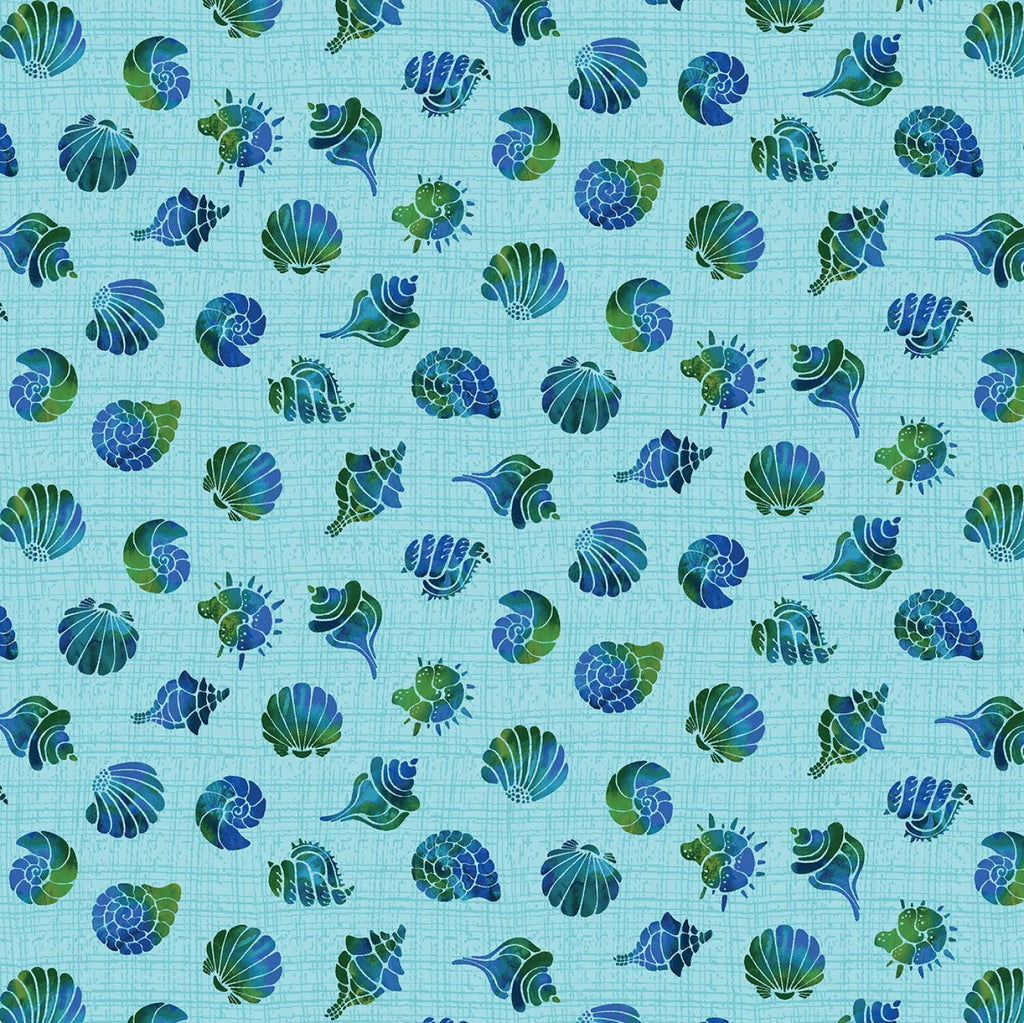 Benartex ~ ATLANTIS (Mythical Mermaids) ~ SHELLS, Turquoise or Lime ~ Sold by the 1/2 Yard