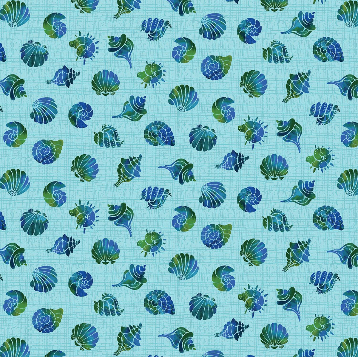 Benartex ~ ATLANTIS (Mythical Mermaids) ~ SHELLS, Turquoise or Lime ~ Sold by the 1/2 Yard