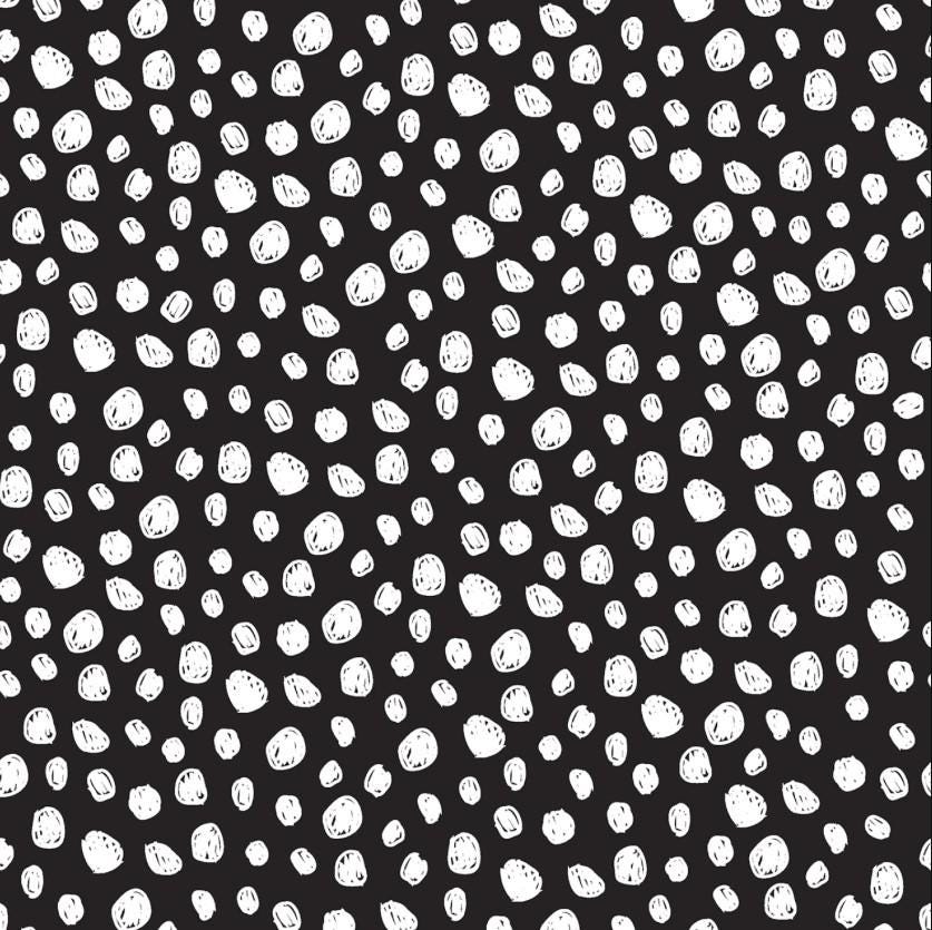 3 Wishes Fabric ~ Black and White DOTS ~ FLANNEL ~ Black and White ~ Sold by the 1/2 Yard