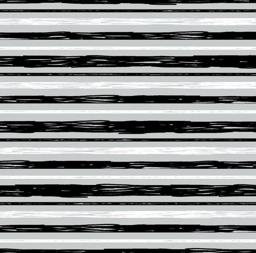 3 Wishes Fabric ~ Black and Grey Stripes ~ FLANNEL ~ Black and White ~ Sold by the 1/2 Yard