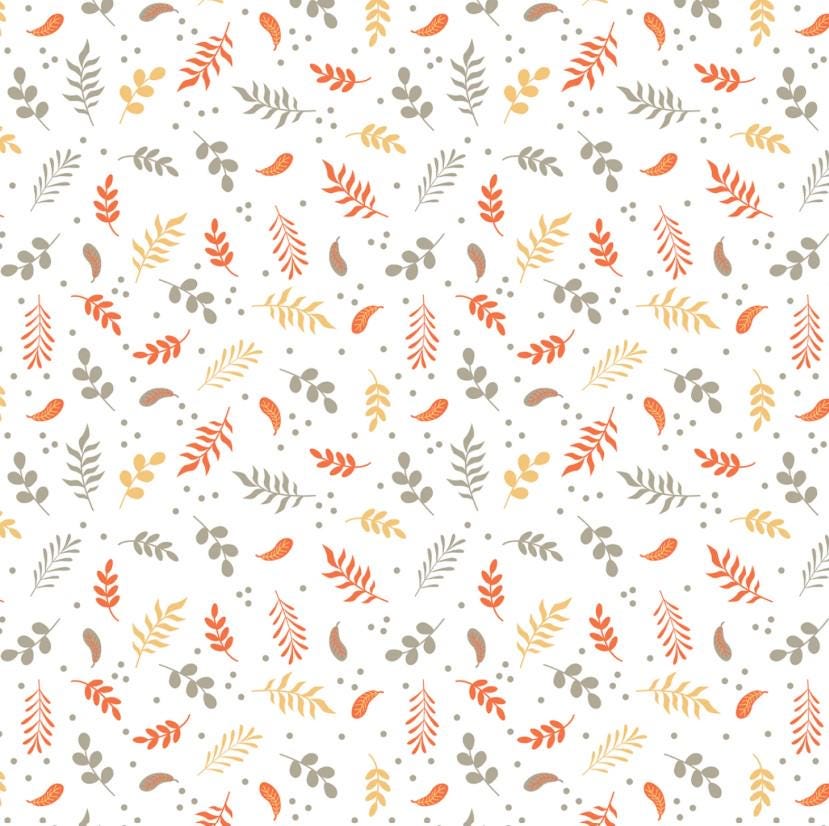 David Textiles ~ NATURE LEAVES Dots ~ FLANNEL ~ Multi~ Sold by the 1/2 Yard