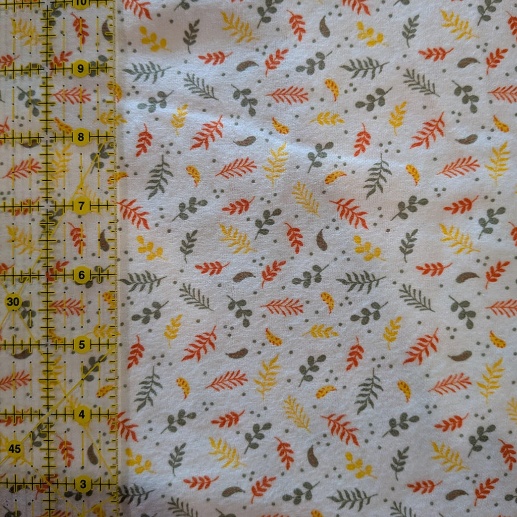 David Textiles ~ NATURE LEAVES Dots ~ FLANNEL ~ Multi~ Sold by the 1/2 Yard