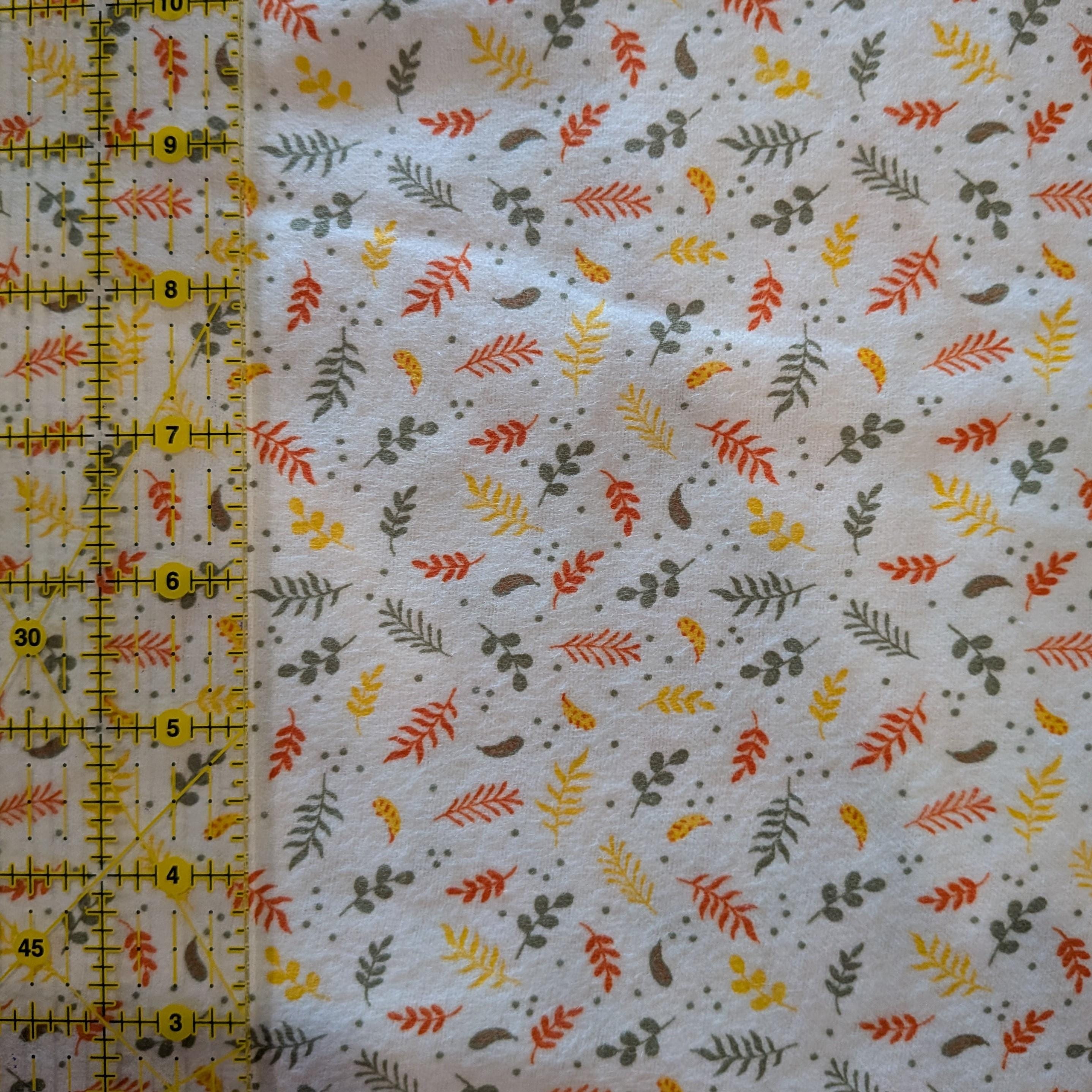 David Textiles ~ NATURE LEAVES Dots ~ FLANNEL ~ Multi~ Sold by the 1/2 Yard