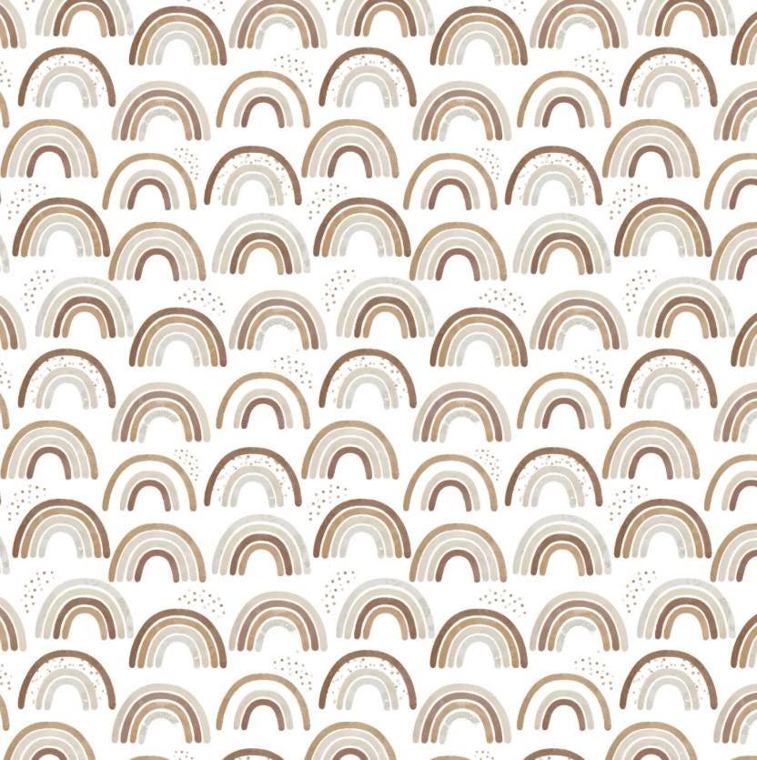 Camelot Fabrics ~ NEUTRAL RAINBOWS ~ FLANNEL ~ White, Beige, Taupe, and Brown ~ Sold by the 1/2 Yard