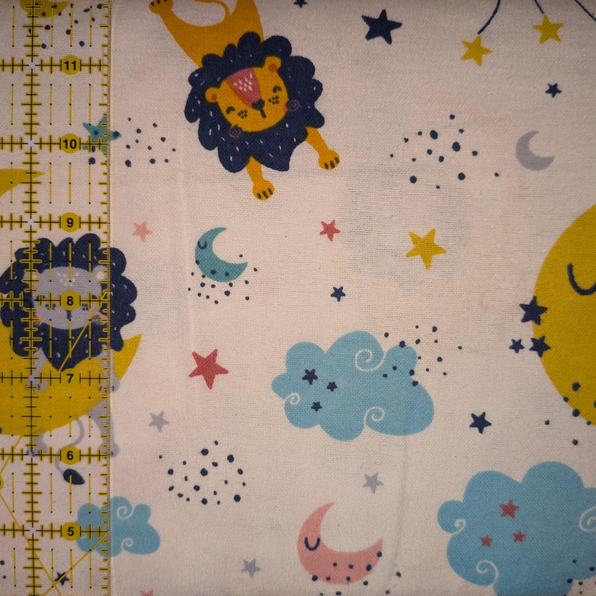 David Textiles ~ SLEEPY LION ~ FLANNEL ~ Pastels ~ Sold by the 1/2 Yard