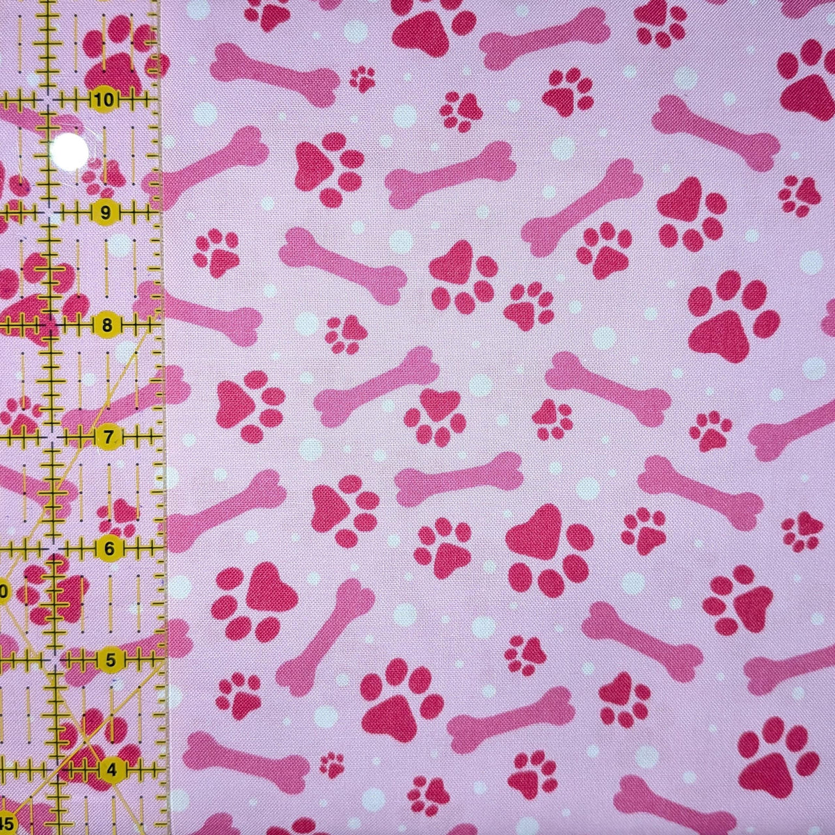 David Textiles ~ PAWS AND BONES (Potpourri of Novelty) ~ Blue, Green, or Pink ~ Sold by the 1/2 Yard