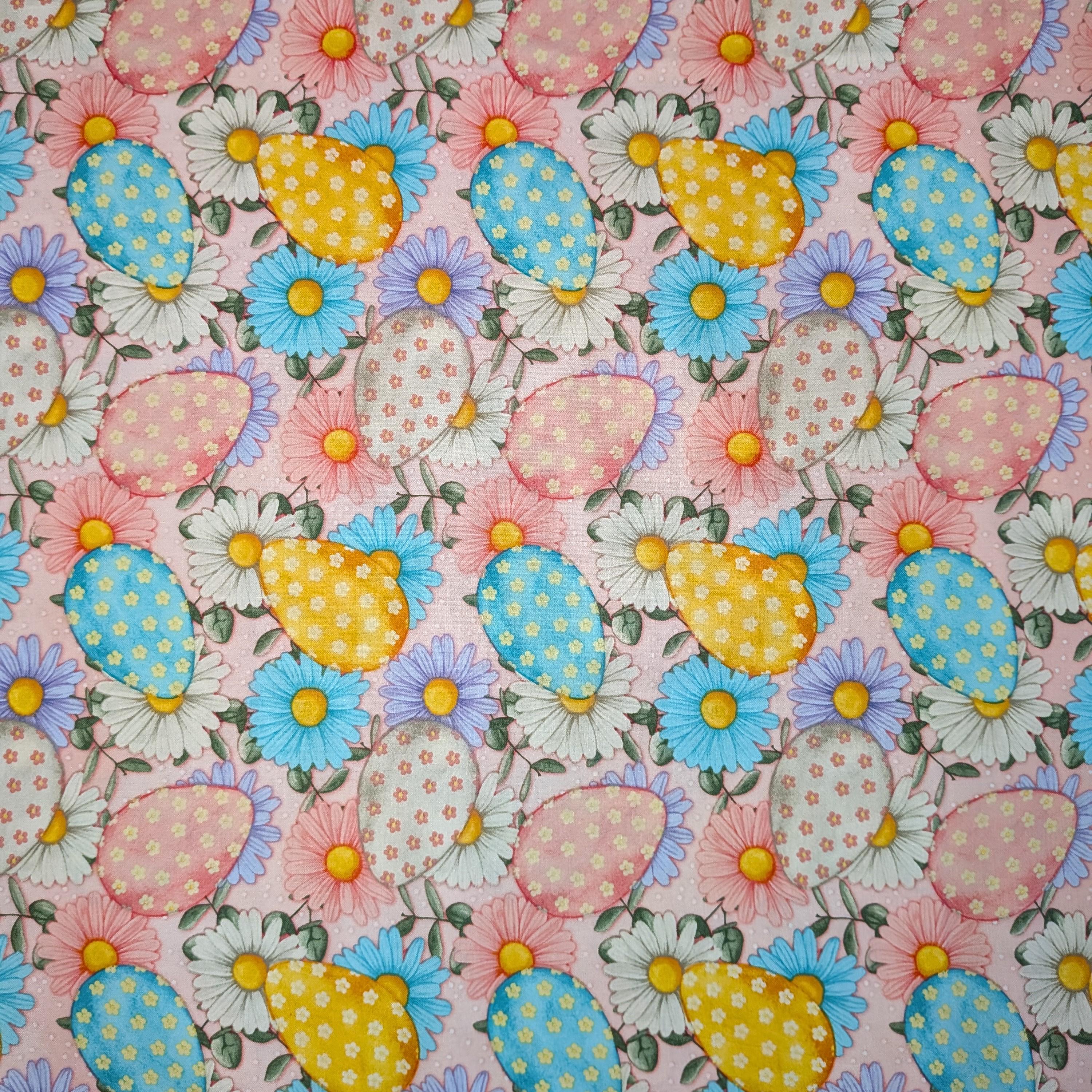 David Textiles ~ SPRING EGGS (Sweet Spring) ~ Pink ~ Sold by the 1/2 Yard