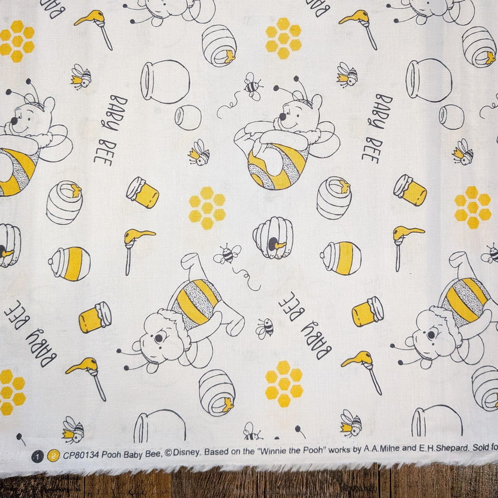 Springs Creative ~ Winnie The POOH BABY BEE (Licensed Print) ~ White ~ Sold by the 1/2 Yard