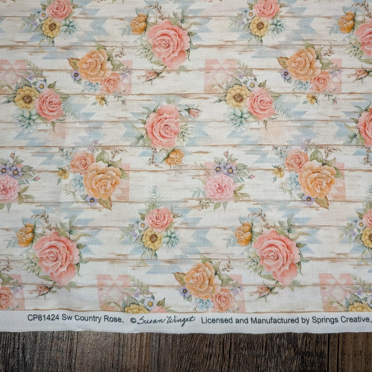 Springs Creative ~ Highland Ranch ~ COUNTRY ROSE ~ (Licensed Print) ~ Blue ~ Sold by the 1/2 Yard