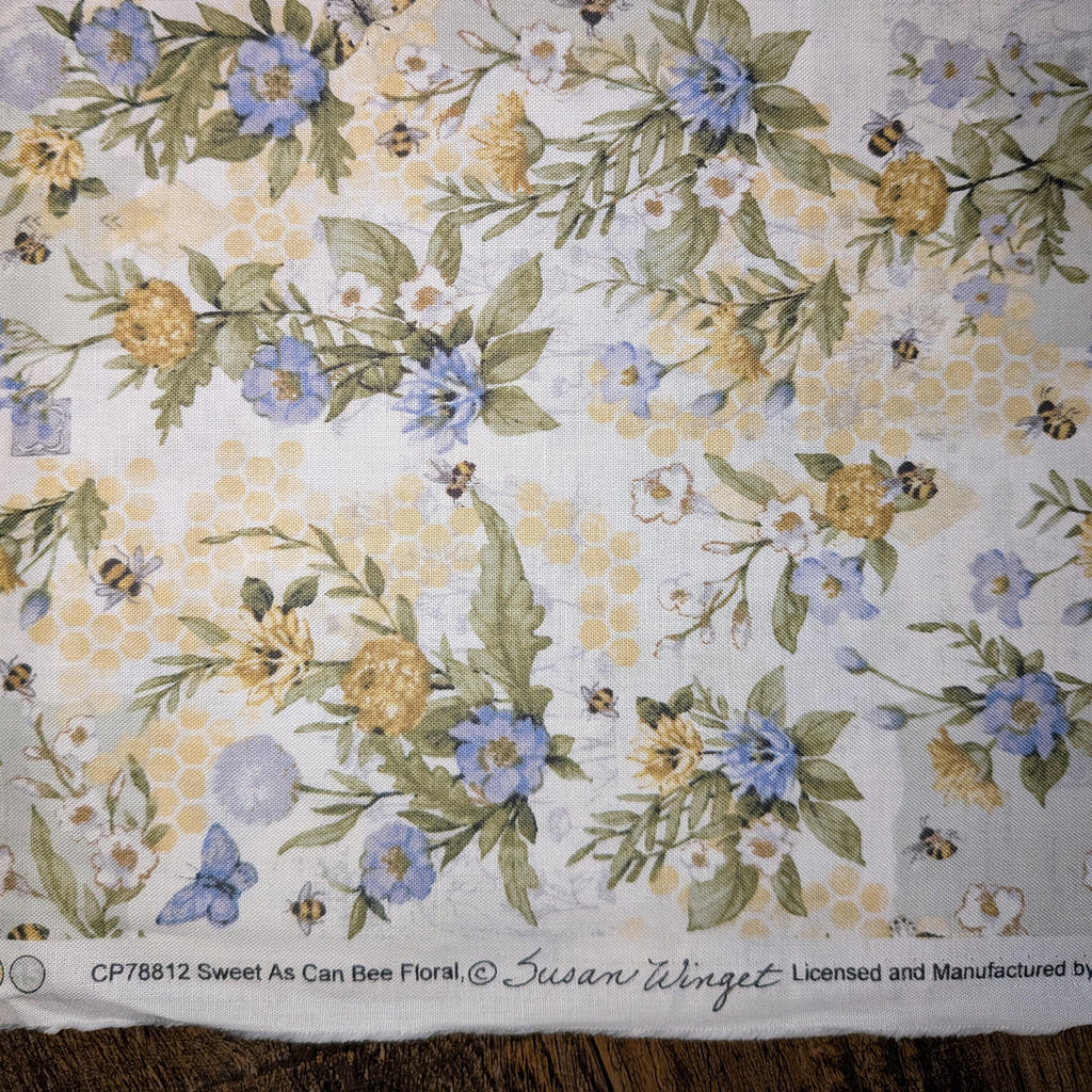 Springs Creative ~ Sweet As Can Bee ~ FLORAL ~ (Licensed Print) ~ Multi ~ Sold by the 1/2 Yard
