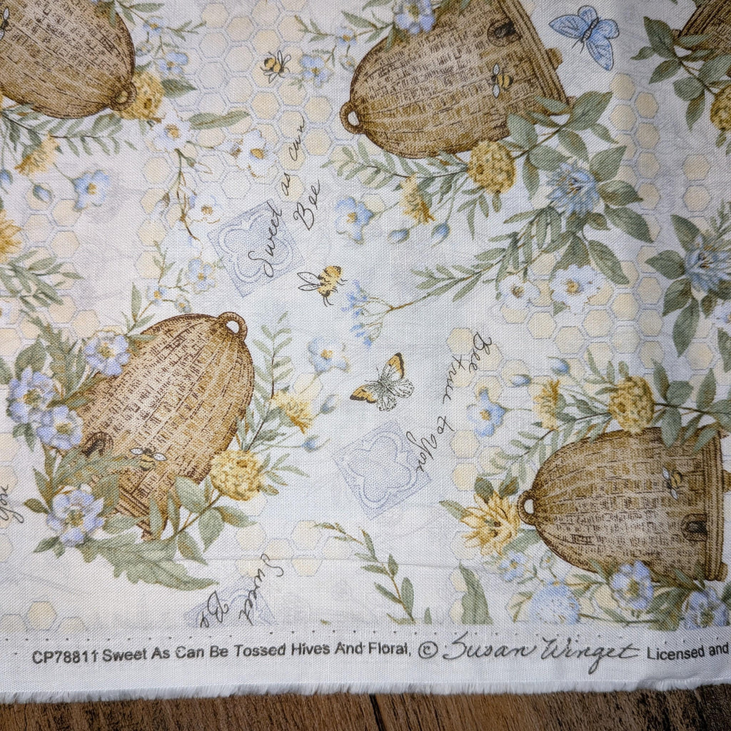 Springs Creative ~ Sweet As Can Bee ~ TOSSED HIVES ~ (Licensed Print) ~ Multi ~ Sold by the 1/2 Yard